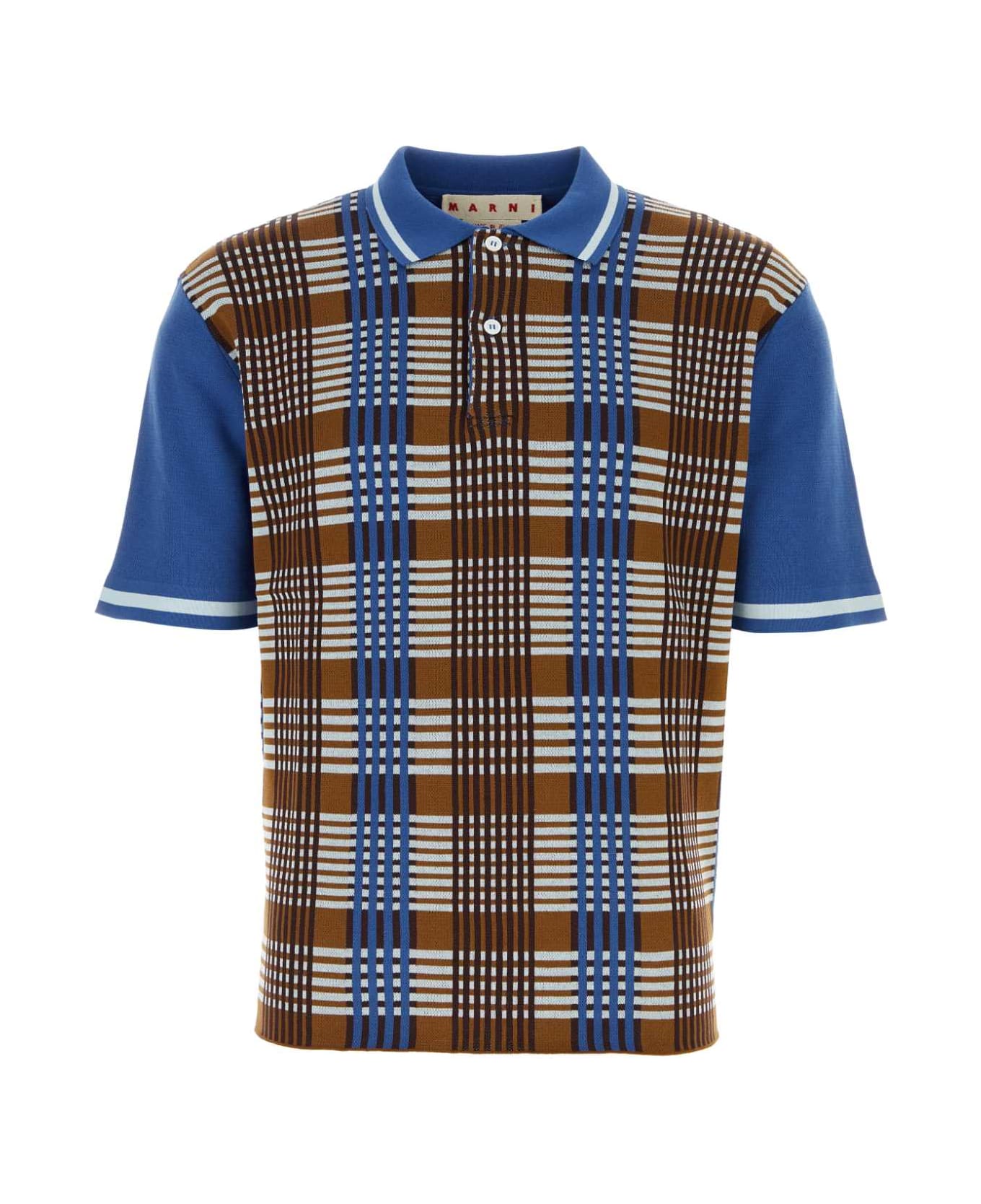 Marni Embroidered Cotton Polo Shirt - CIGAR ニットウェア