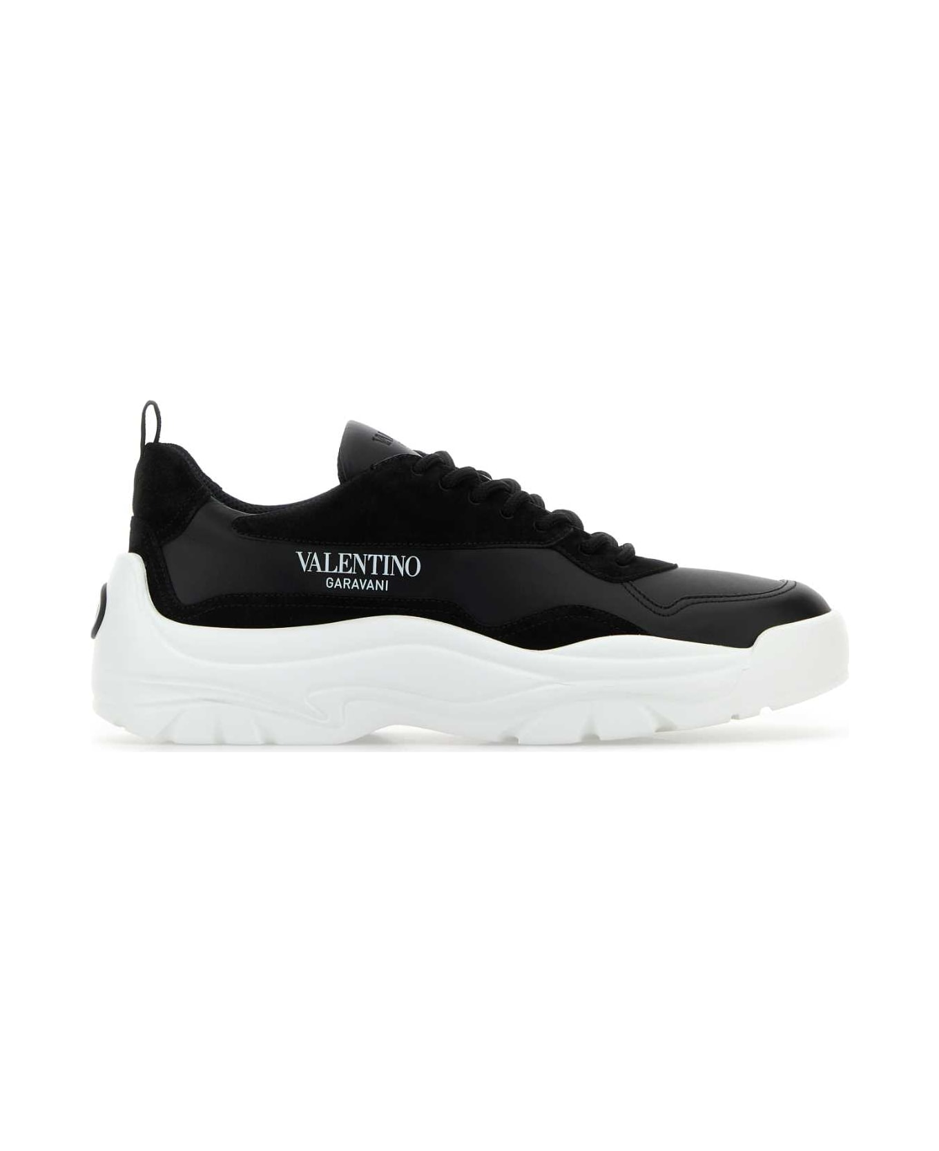 Valentino Garavani Black Leather And Suede Gumboy Sneakers - NERO/NERO/BIANCONEROBIANCO