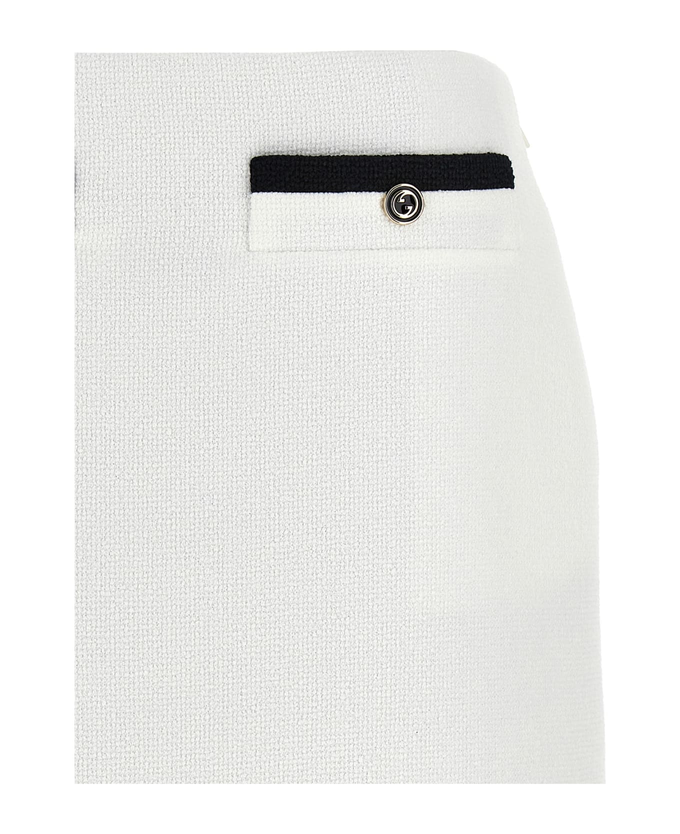 Gucci Tweed Skirt - White/Black