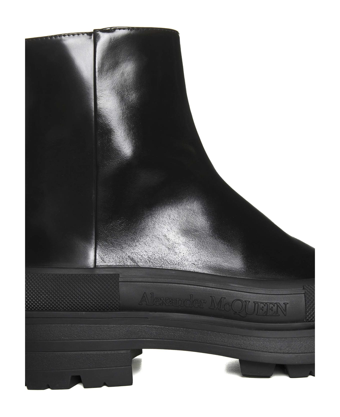 Alexander McQueen Zipped Ankle Boots - Black