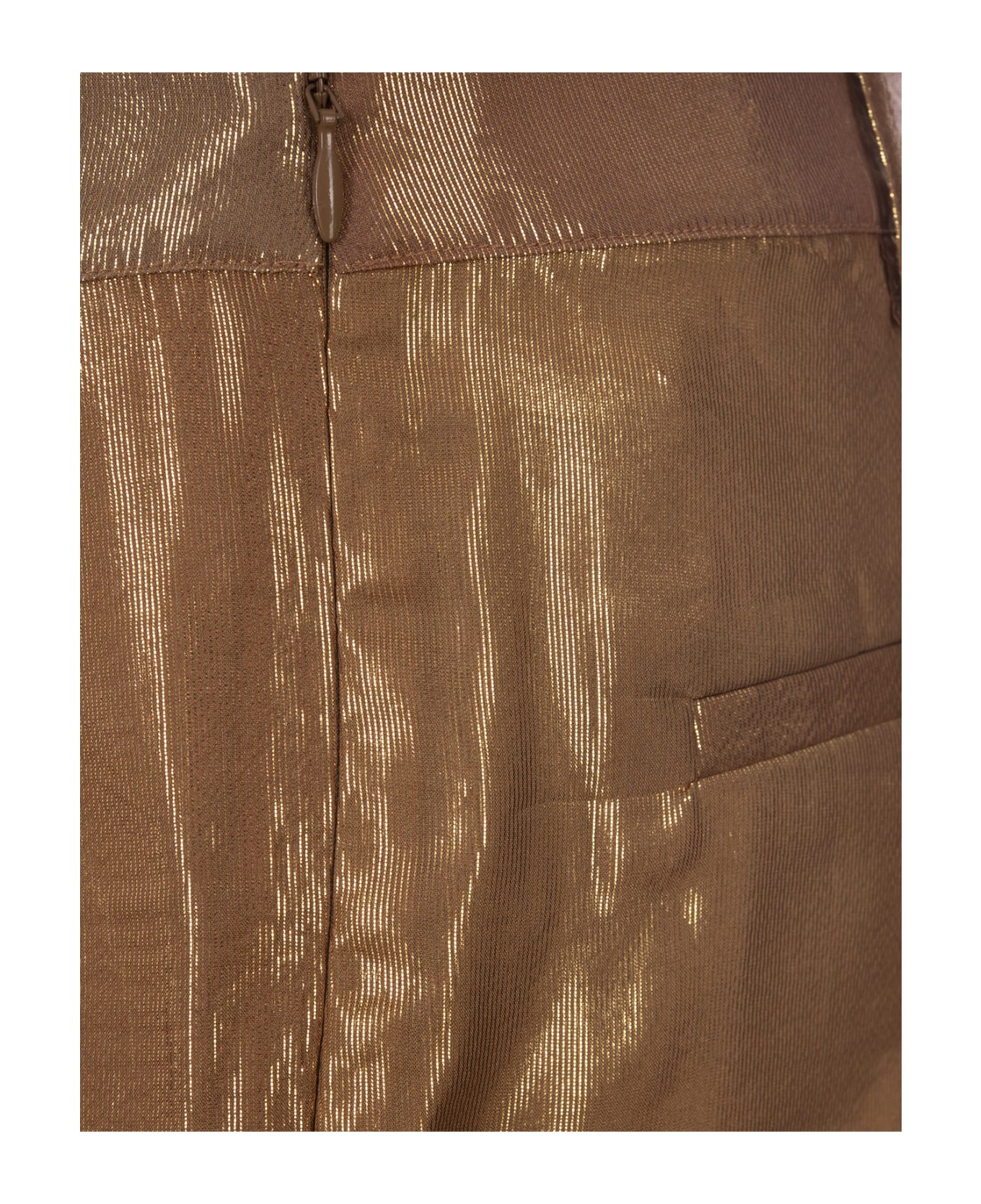 retrofete Nude Glitter Bambi Silk Chiffon Shorts - Gold