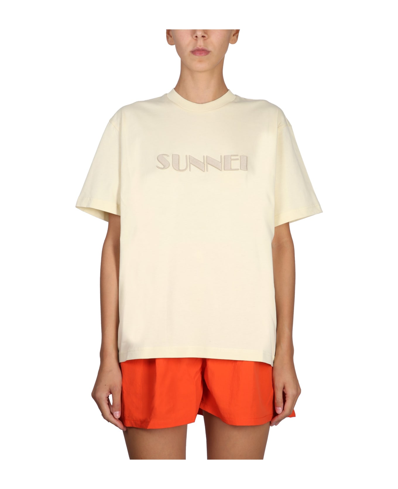Sunnei Crewneck T-shirt - BEIGE