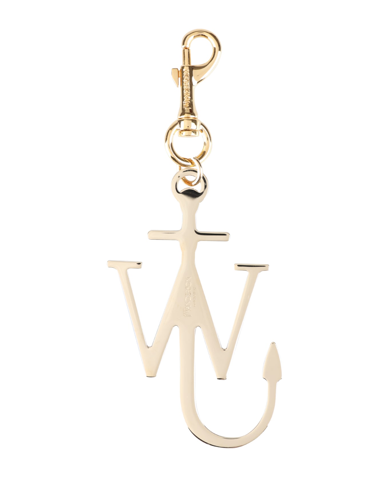 J.W. Anderson Gold Metal Anchor Key Ring - White