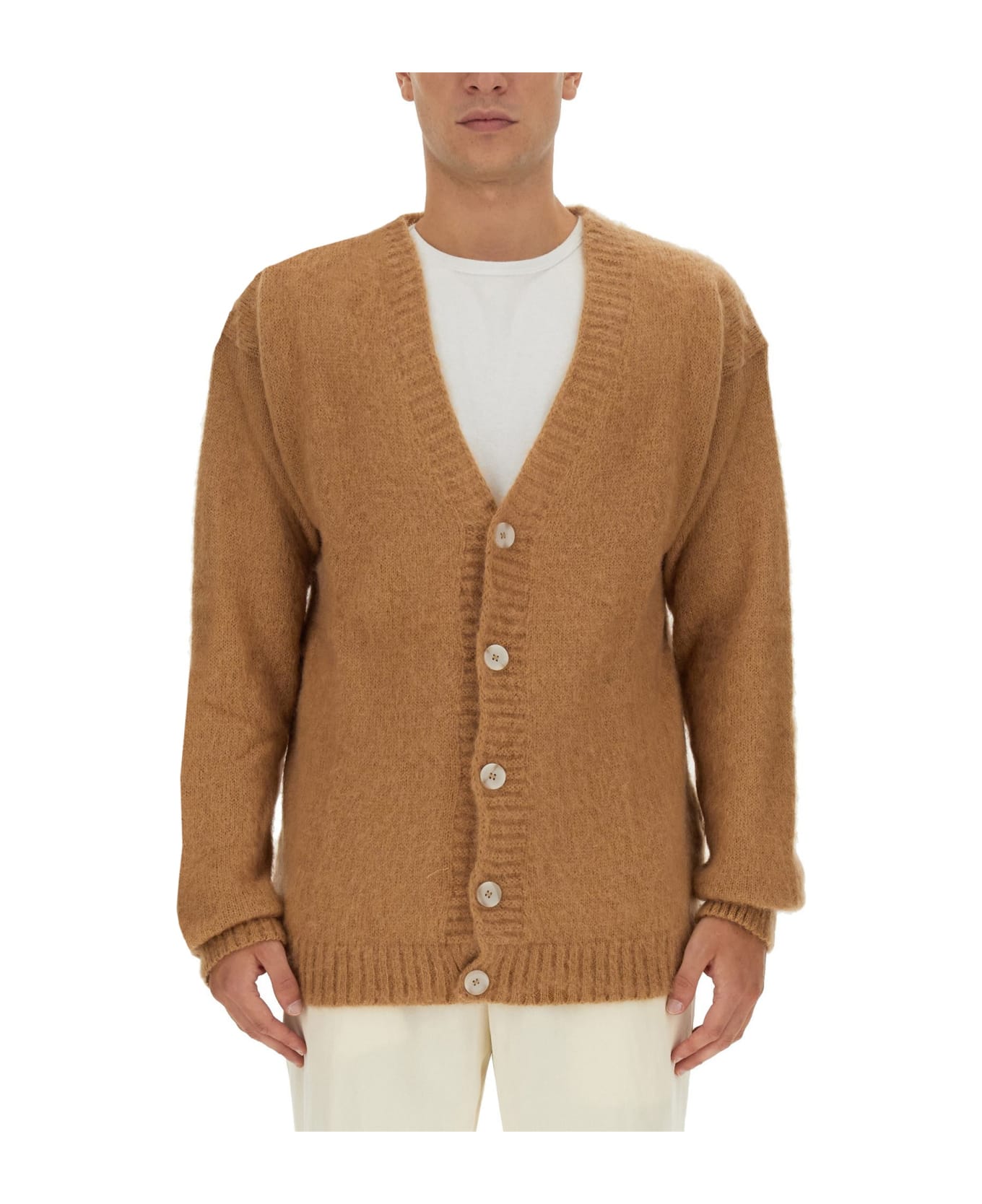 Family First Milano V-neck Cardigan - BEIGE