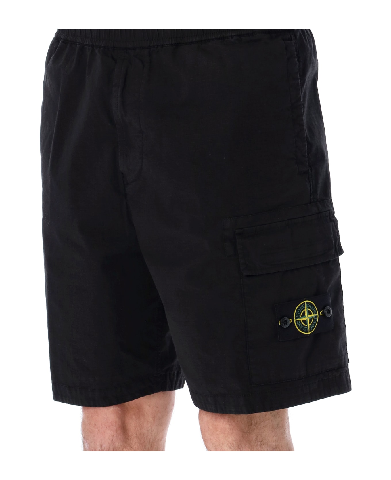 Stone Island Cargo Shorts - BLACK