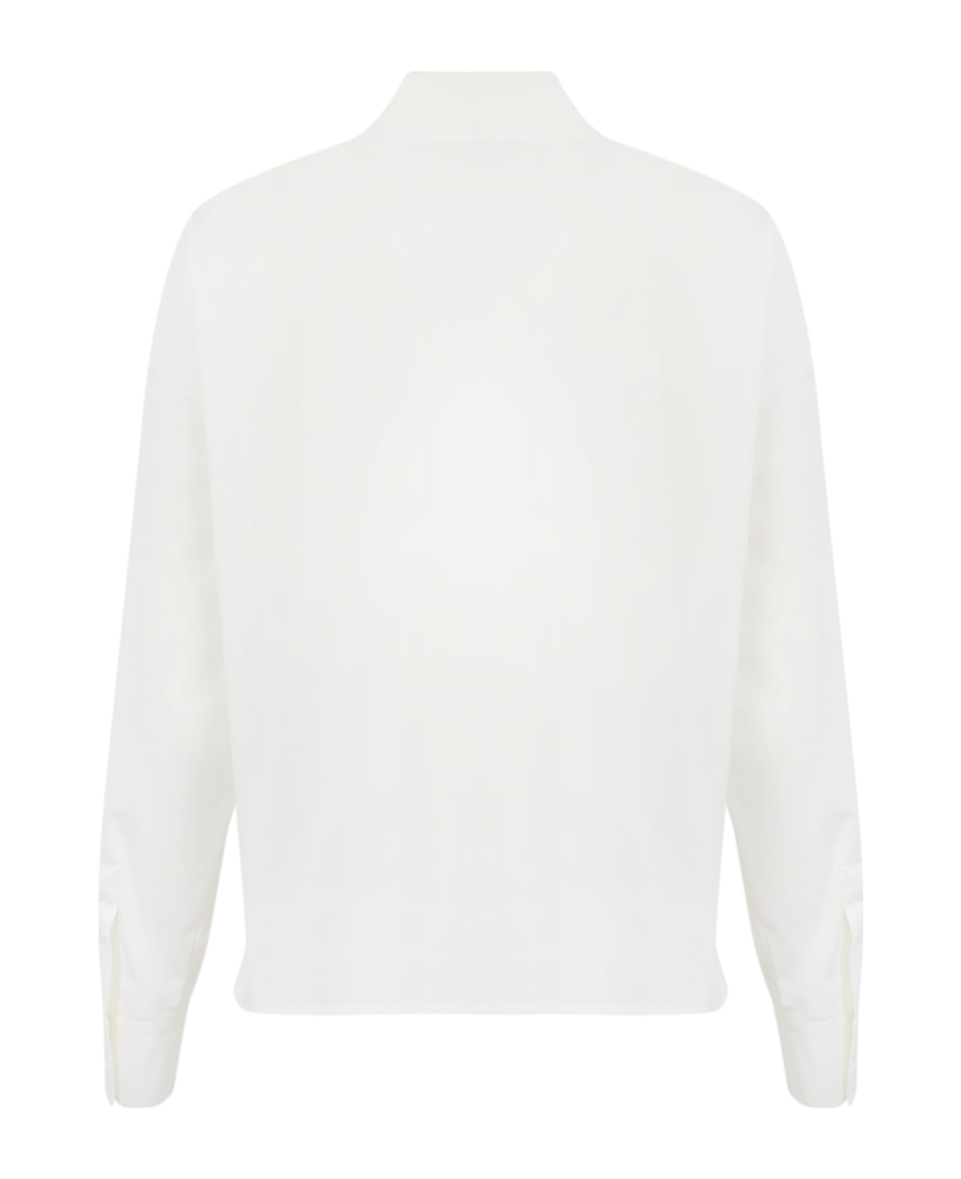 Weekend Max Mara "carter" Poplin Crop Shirt - OFF WHITE