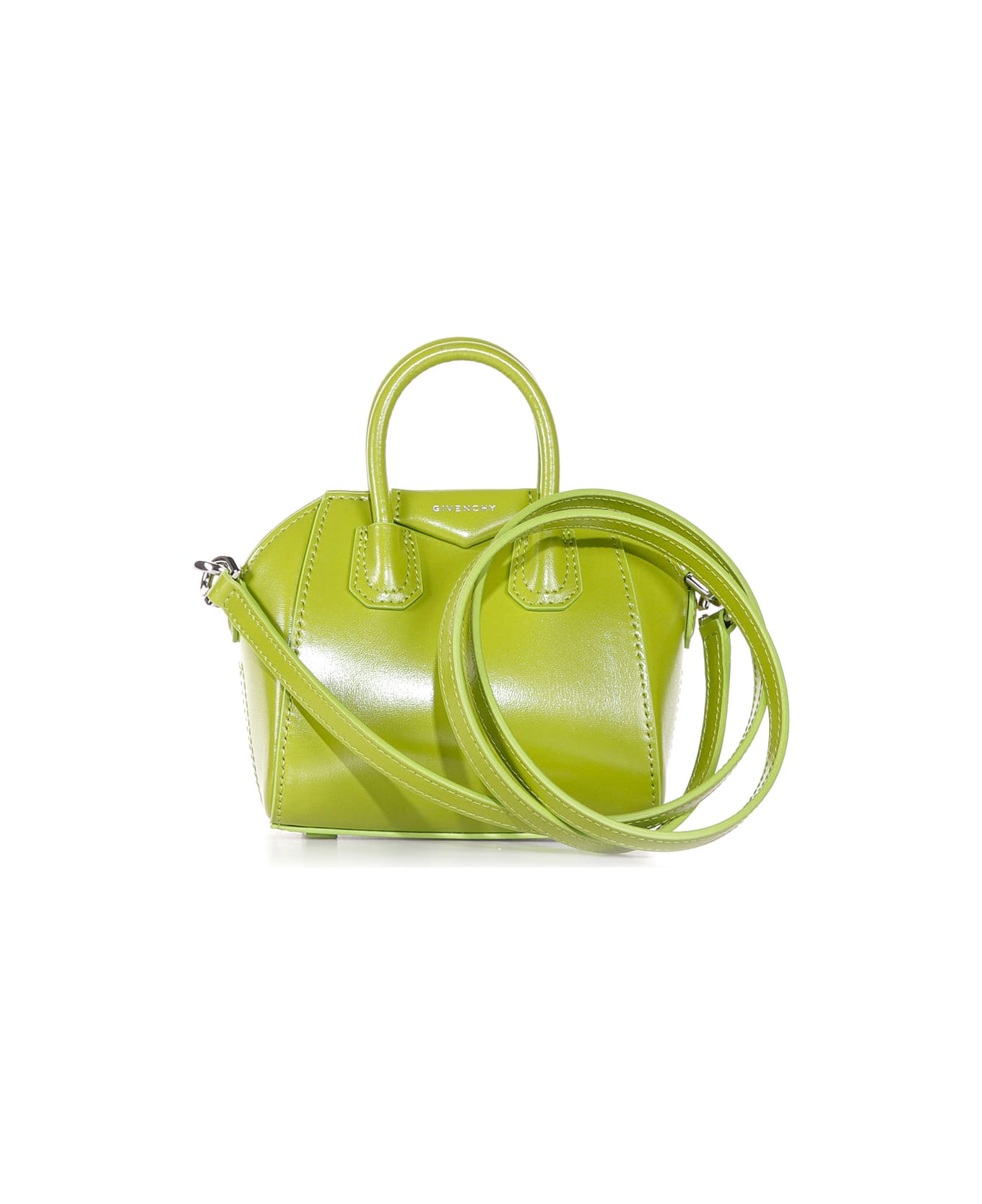 Givenchy Micro Antigona Bag In Leather - CITRUS GREEN
