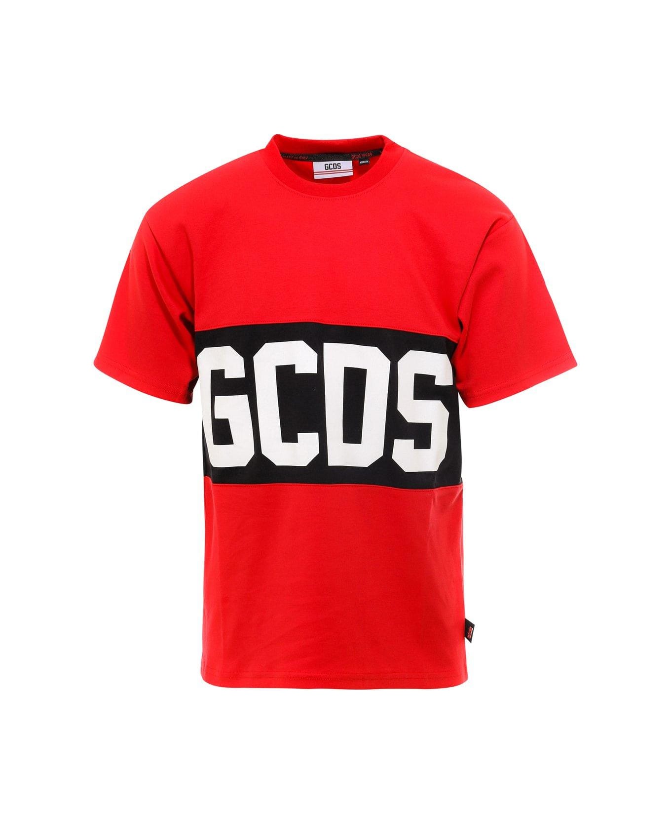 GCDS Band Logo Print T-shirt - Red