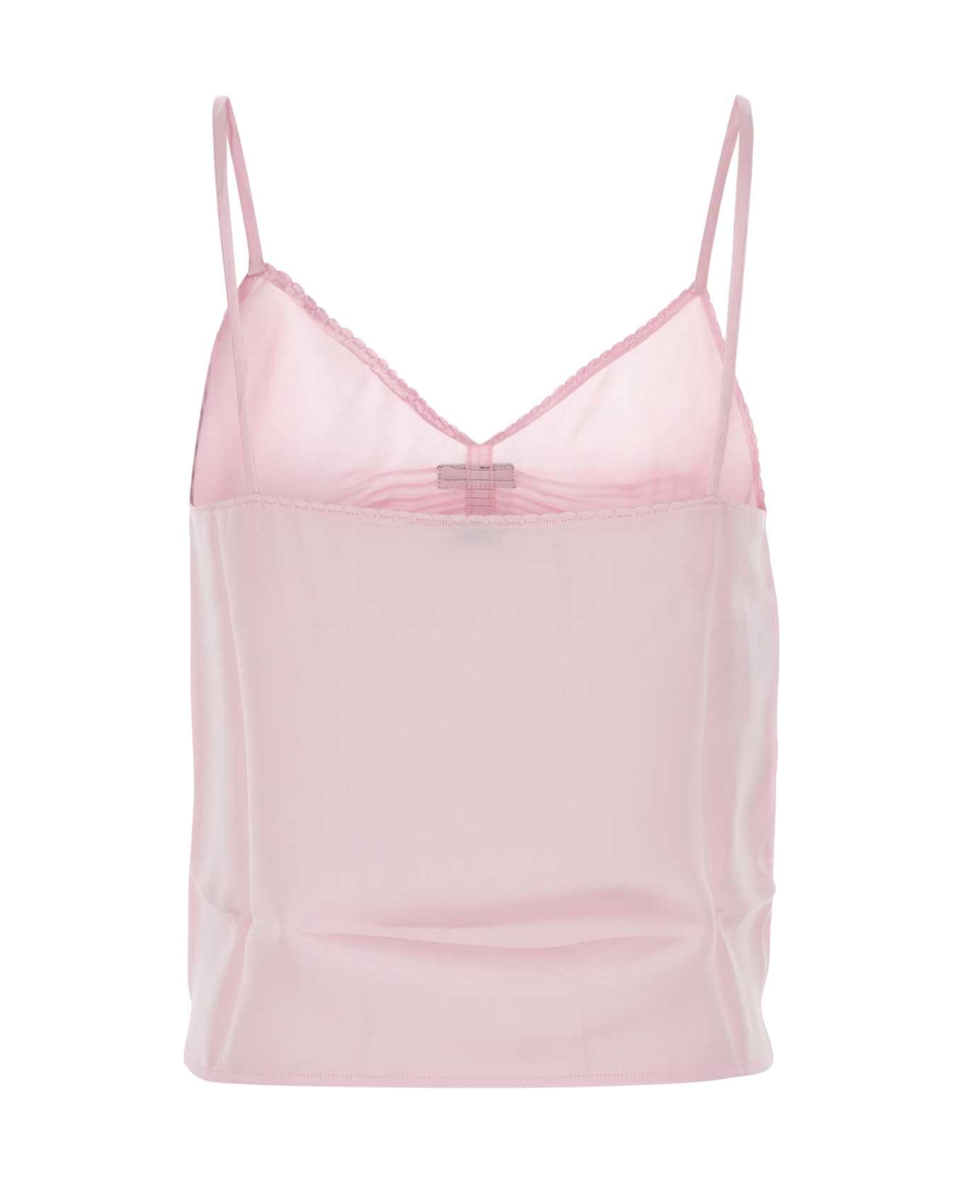 Miu Miu Pastel Pink Satin Tank Top - ROSA