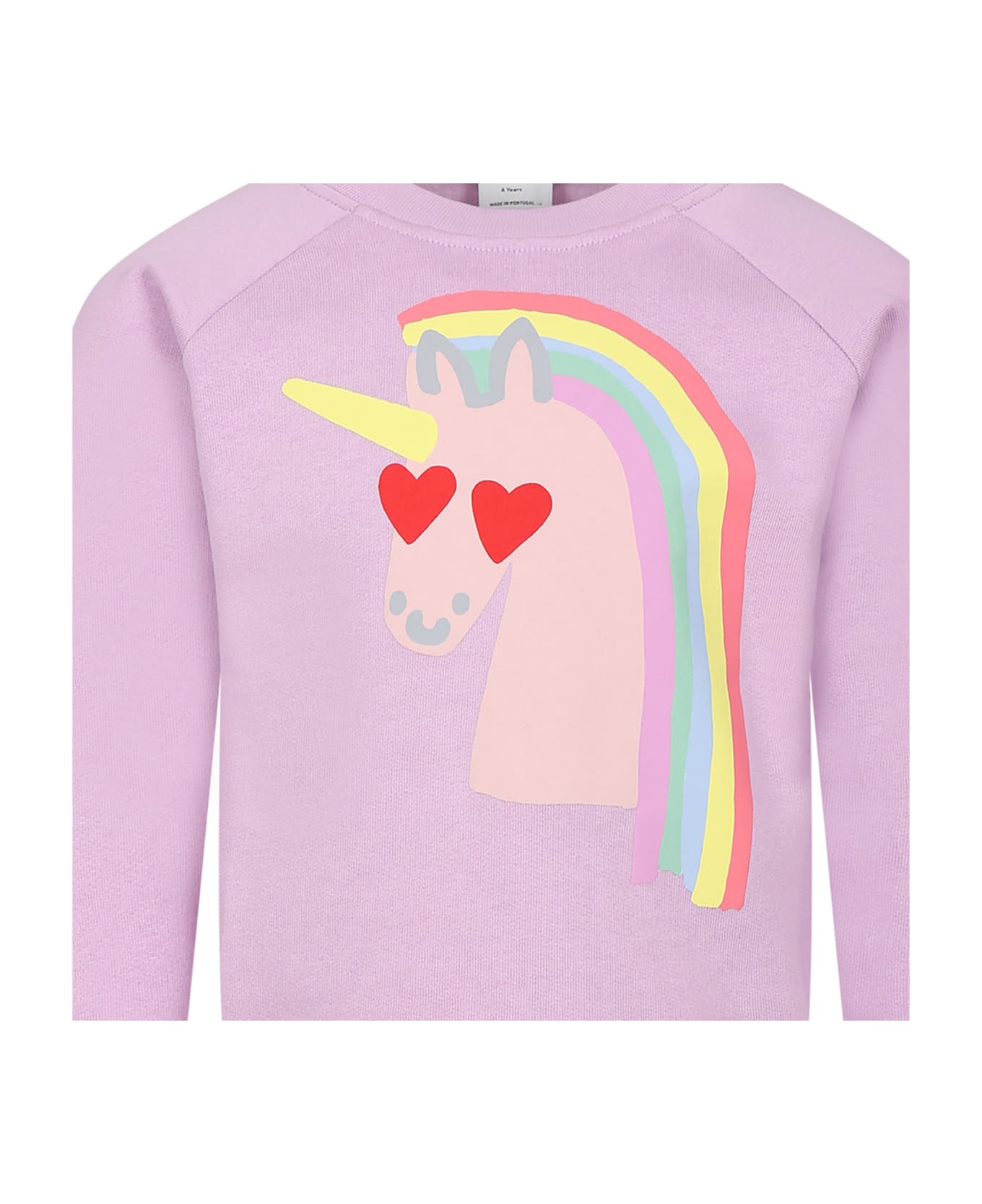 Stella McCartney Kids Purple Sweatshirt For Girl With Unicorn - Violet