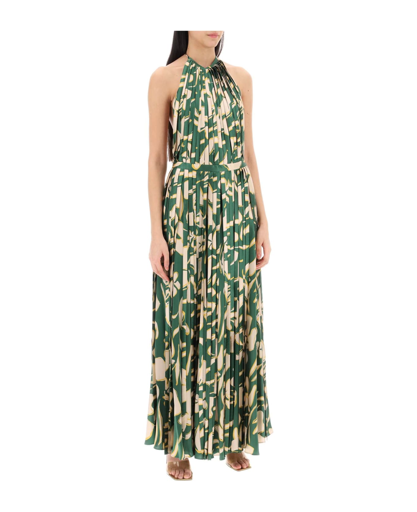 Raquel Diniz Giorgia Fringed Maxi Dress - GREEN FLORAL (Green)