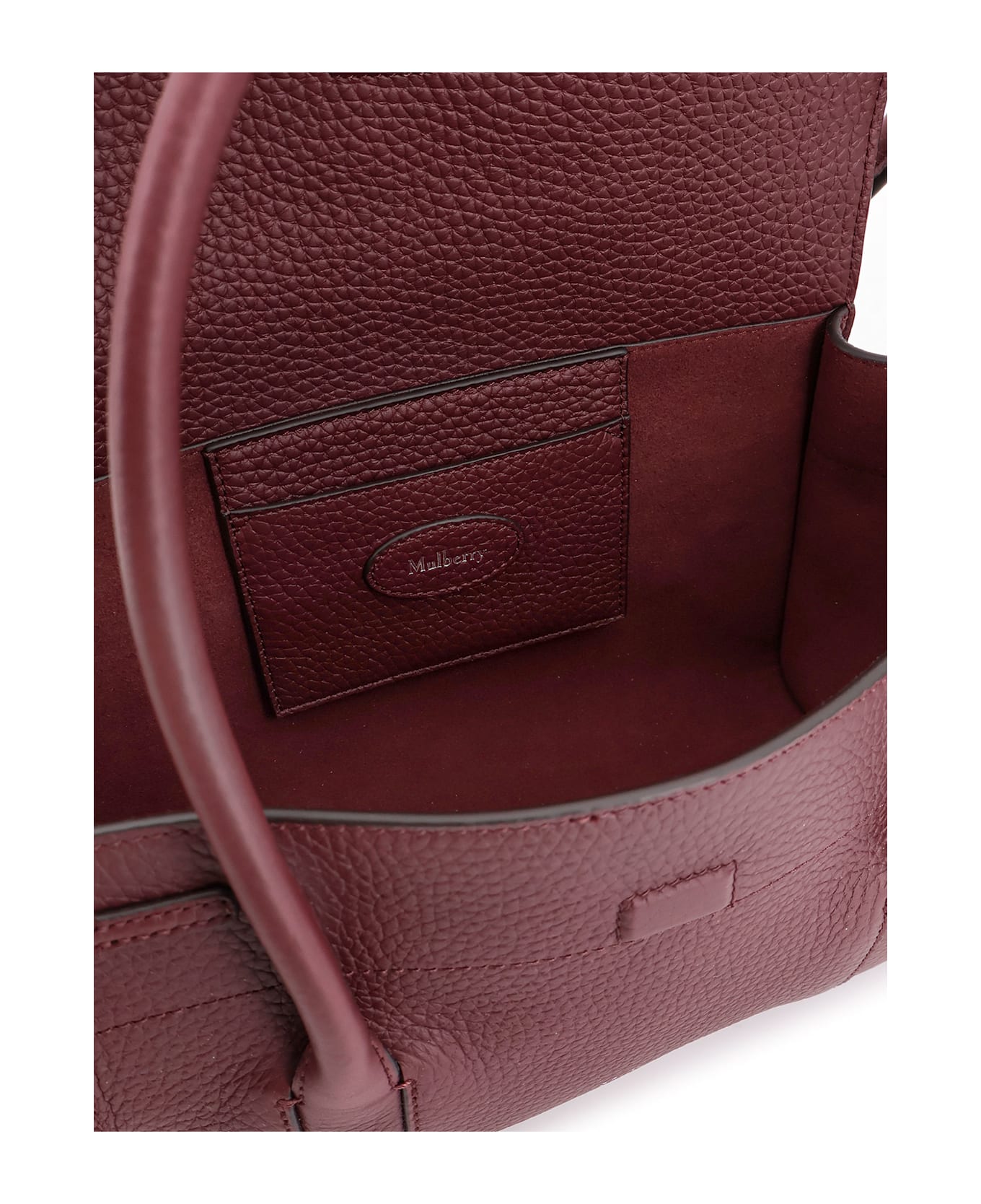 Mulberry Leathershoulder Bag With Logo - Black cherry