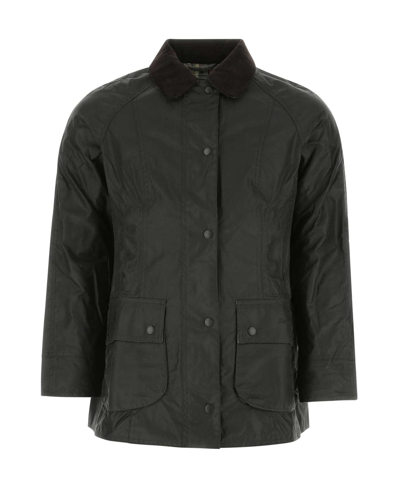 Barbour Dark Green Cotton Beadnell Jacket - SG91