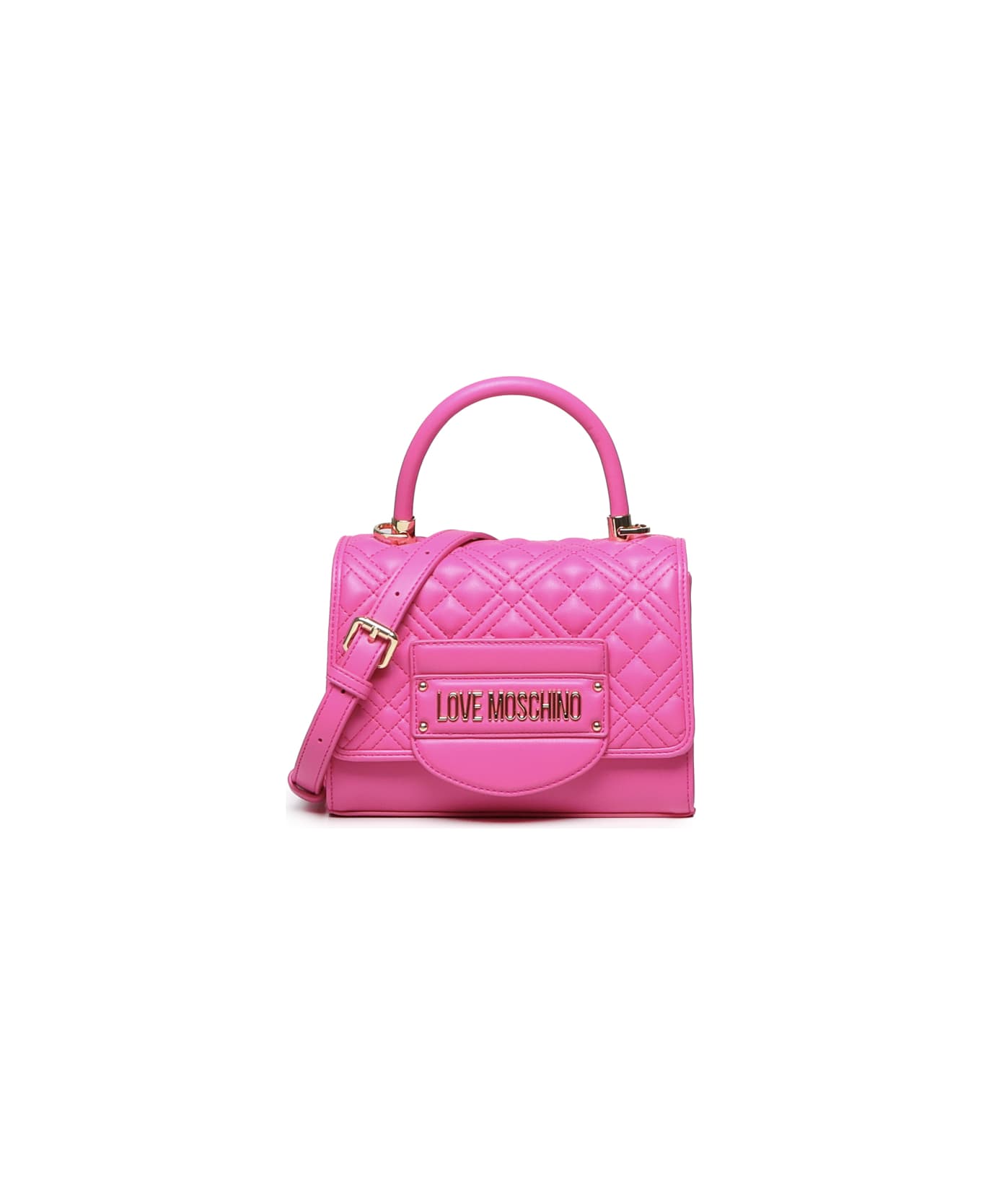 Love Moschino Quilted Bag With Logo - Fuxia