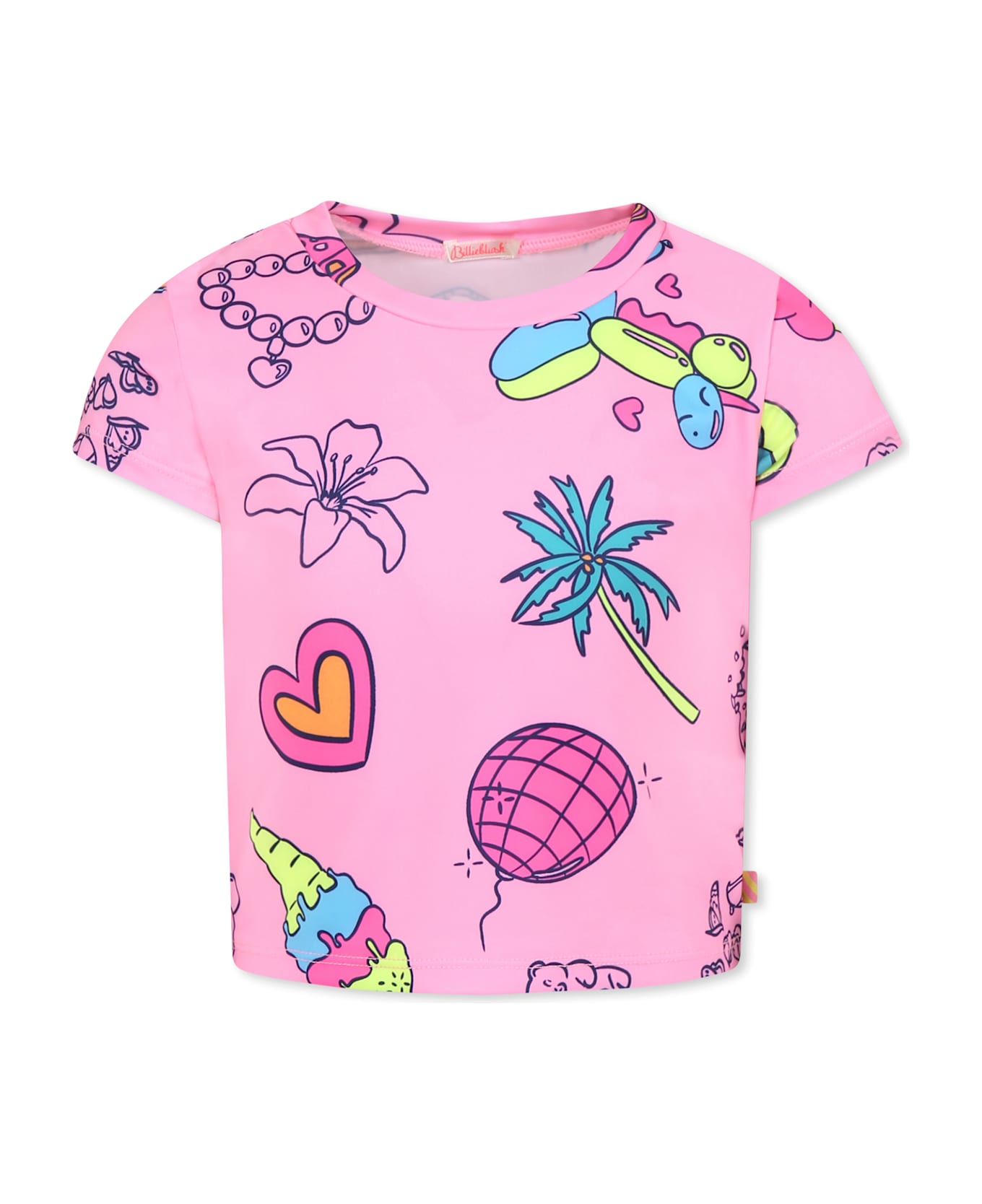 Billieblush Pink T-shirt For Girl With Print - Pink