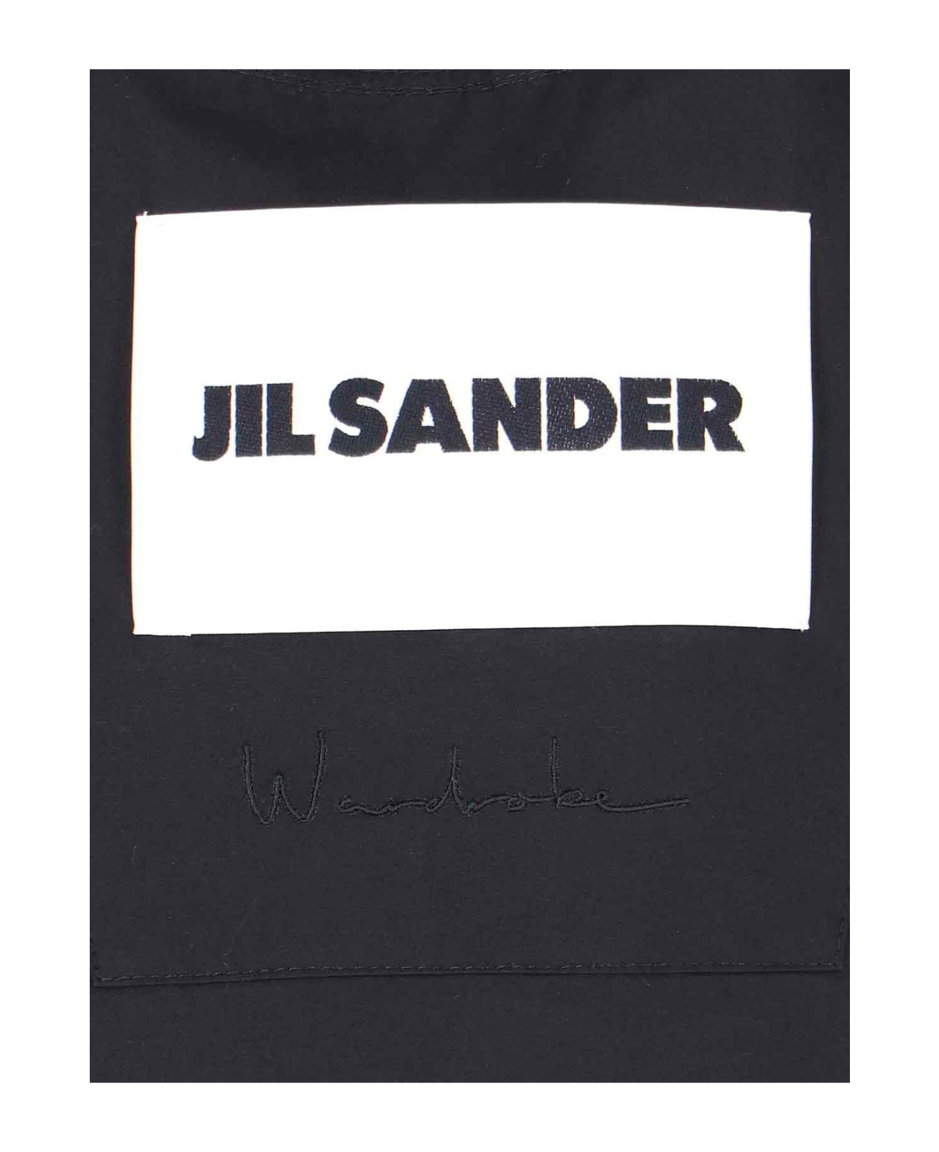 Jil Sander Logo Parka On The Back - Black   コート