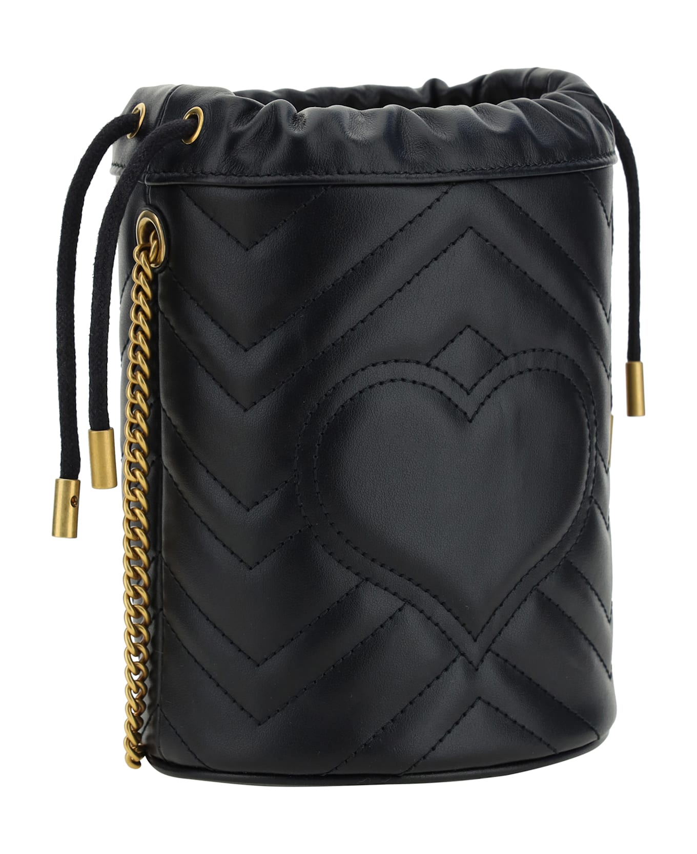 Gucci Gg Marmont Leather Bucket Bag - Black トートバッグ