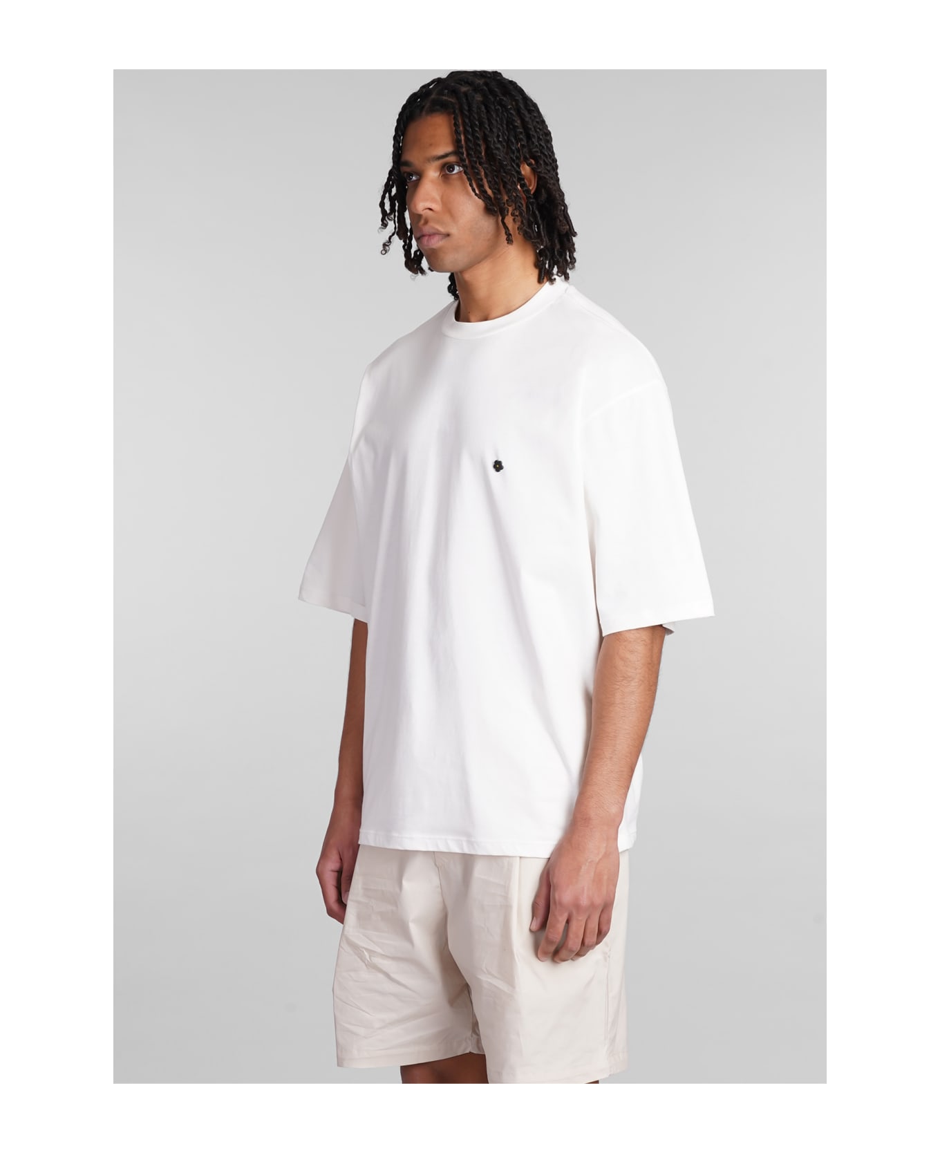 A Paper Kid T-shirt In White Cotton - Crema