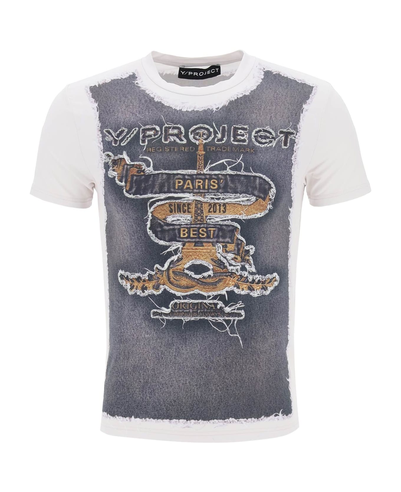 Y/Project Trompe L'oeil T-shirt - TAUPE NAVY (White)