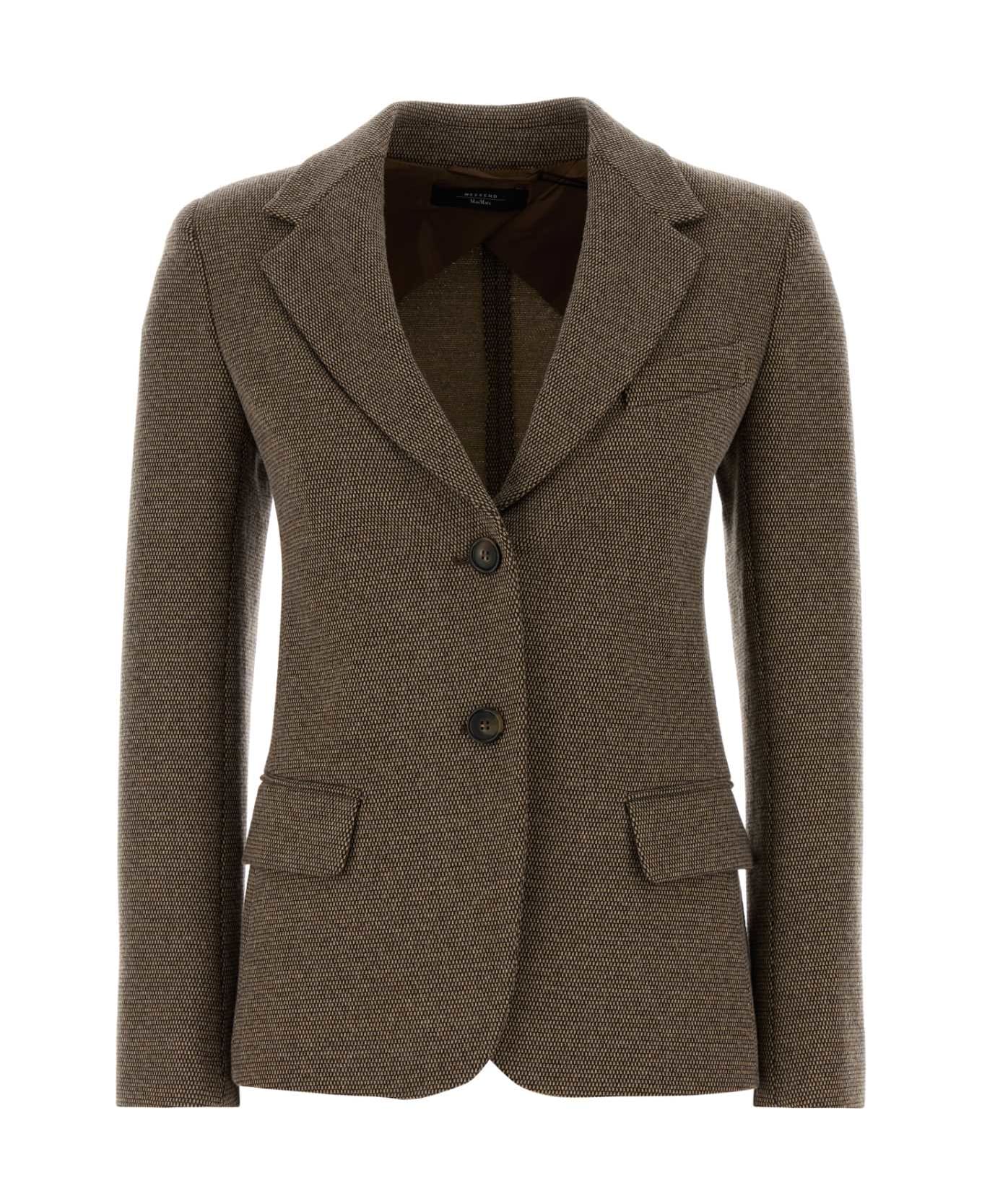 Weekend Max Mara Embroidered Jersey Dilly Blazer - CIOCCOLATO