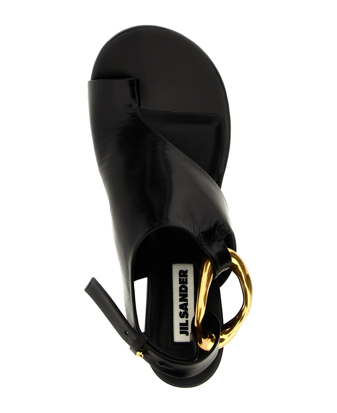 Jil Sander Brass Jewel Thong Sandals - Black  