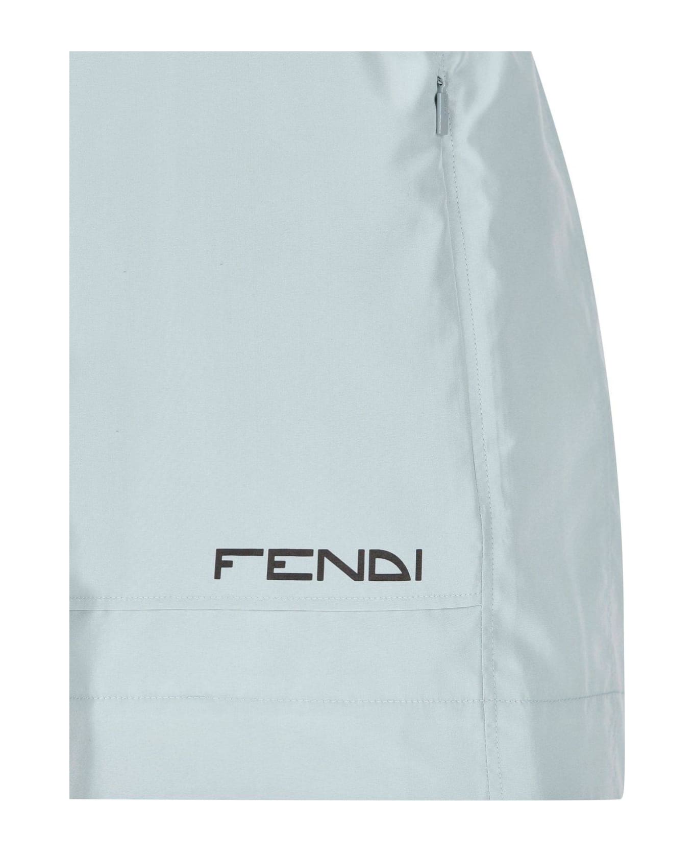 Fendi Logo Printed Shorts - Clear Blue