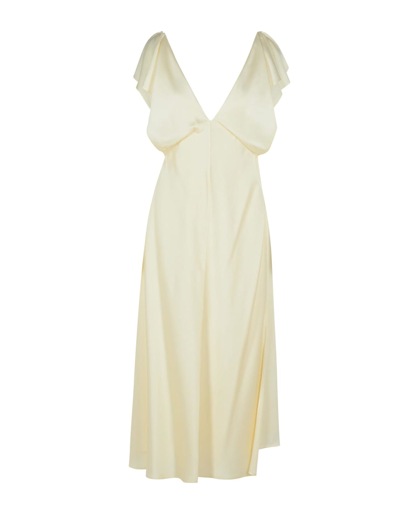 Jil Sander Ivory Viscose Blend Dress - Ivory