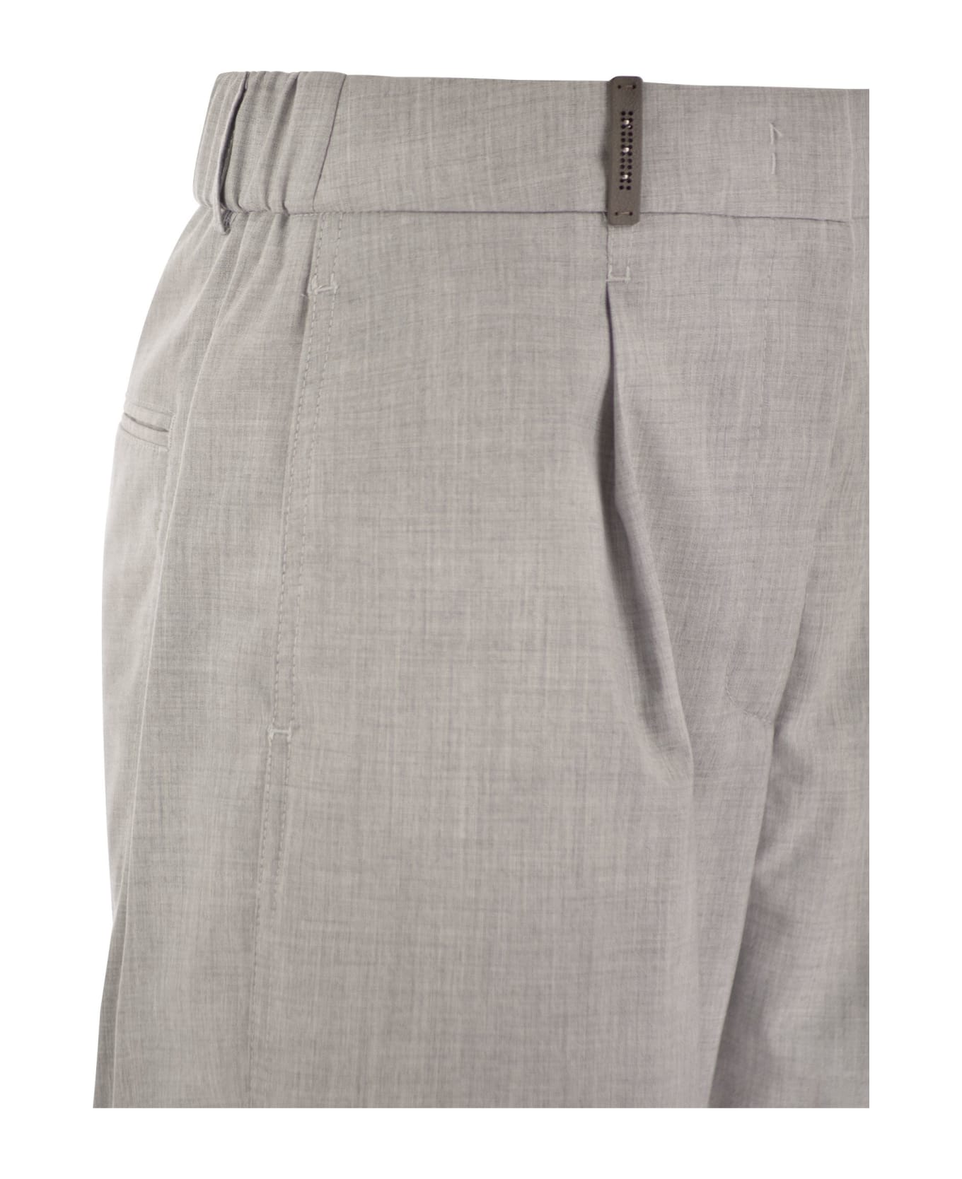 Peserico Cargo Trousers In Technical Viscose Canvas - Melange Grey