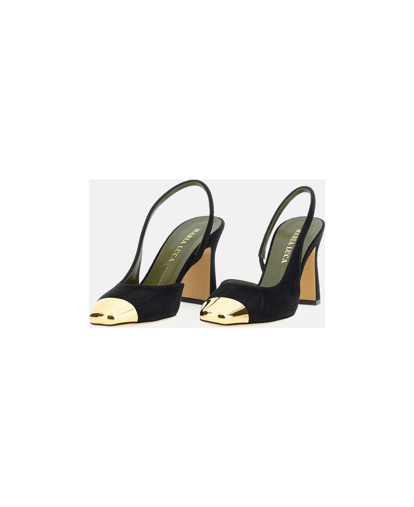 Maria Luca Eleonora Metal Toe Cap Sling Back - Black