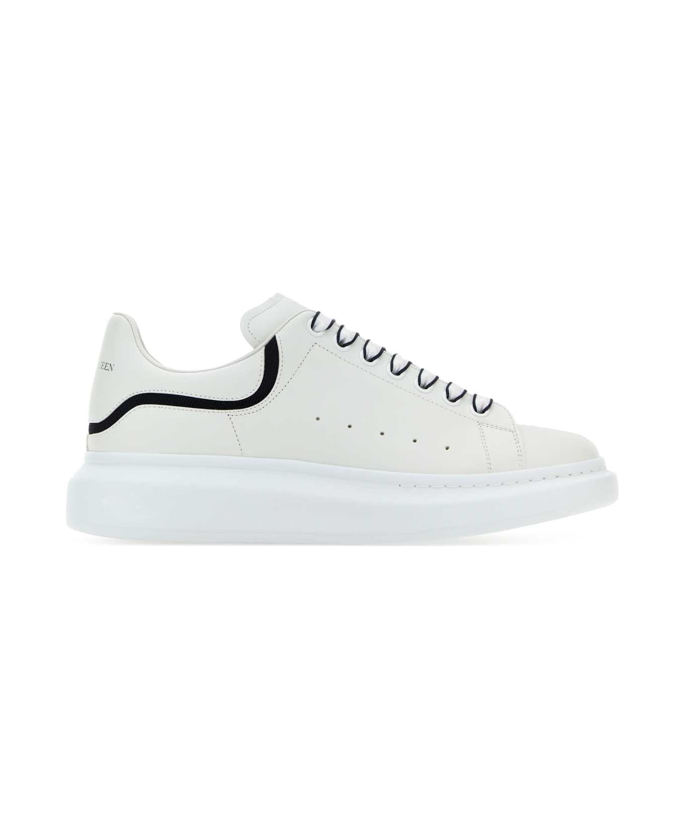 Alexander McQueen White Leather Sneakers With White Leather Heel - 9095
