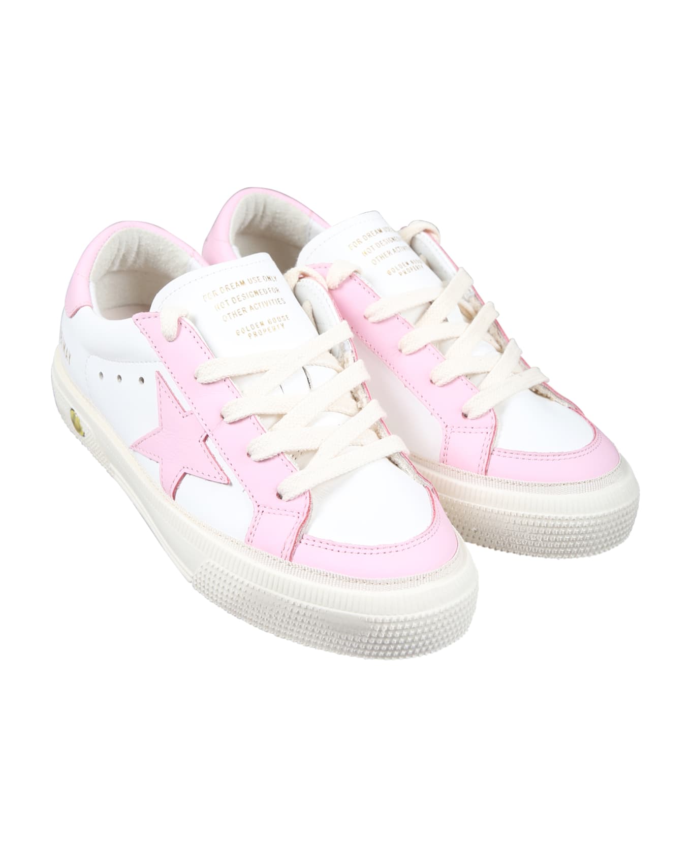 Golden Goose White May Sneakers For Girl With Star - White