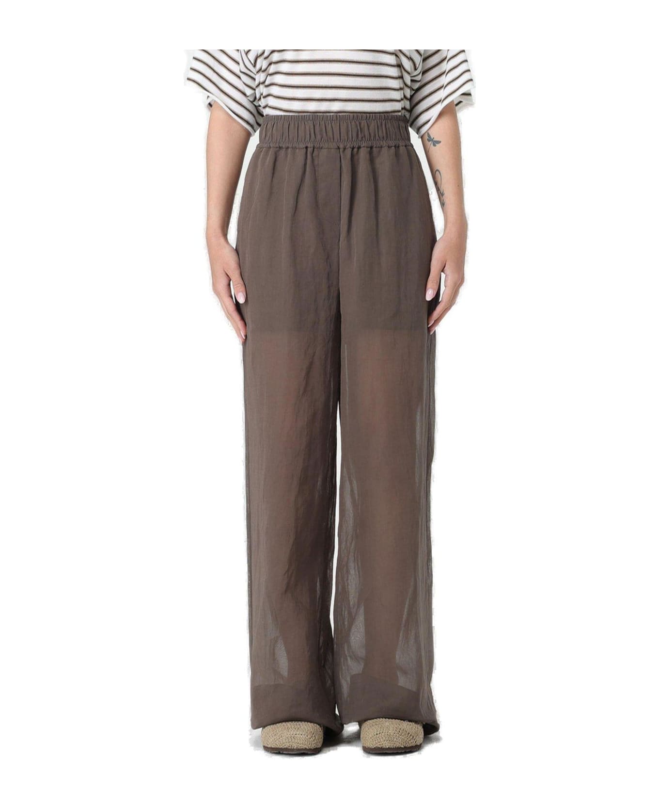 Brunello Cucinelli High-waist Wide Leg Trousers Brunello Cucinelli - CHOCOLATE