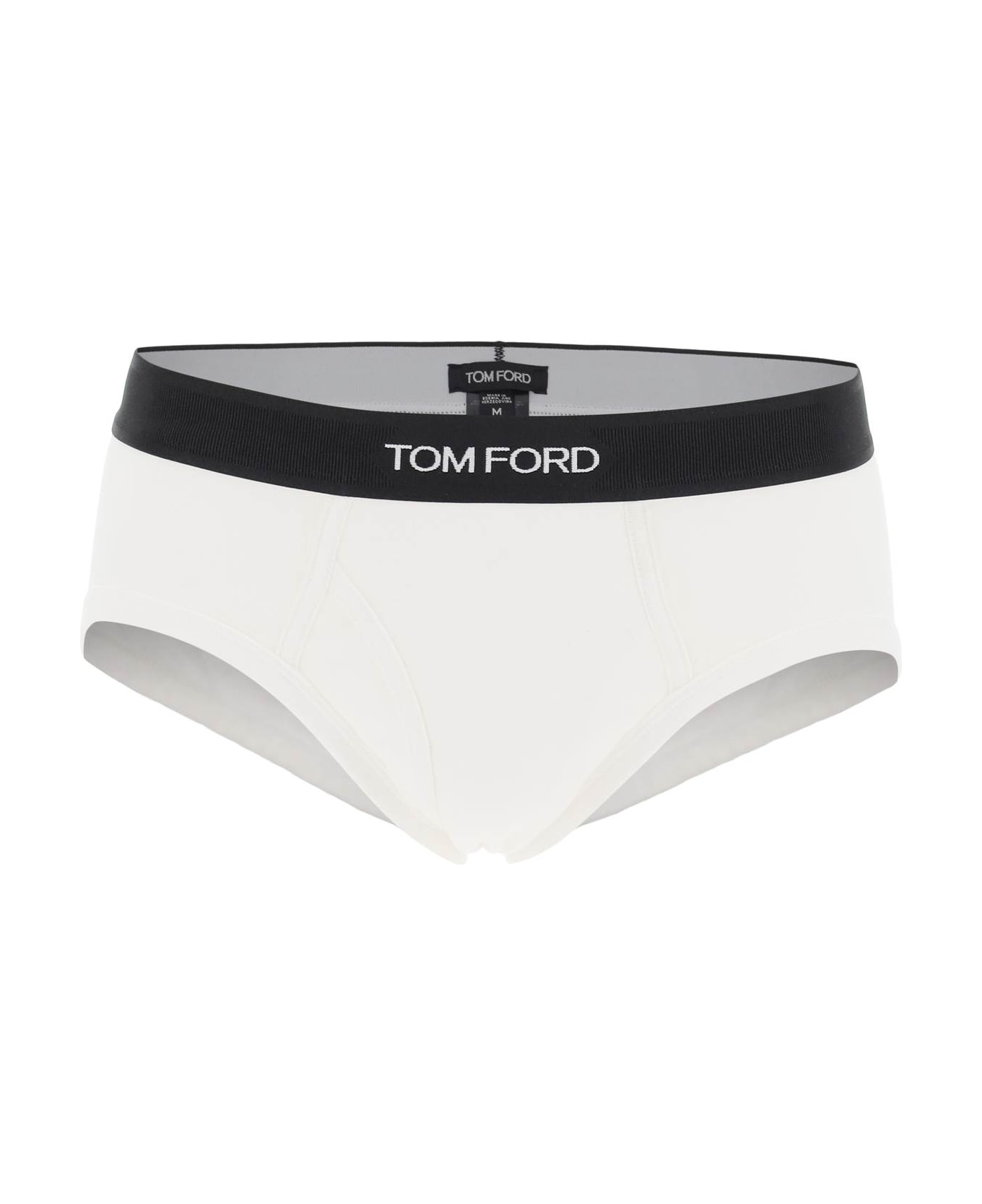 Tom Ford Cotton Briefs With Logo Band - White
