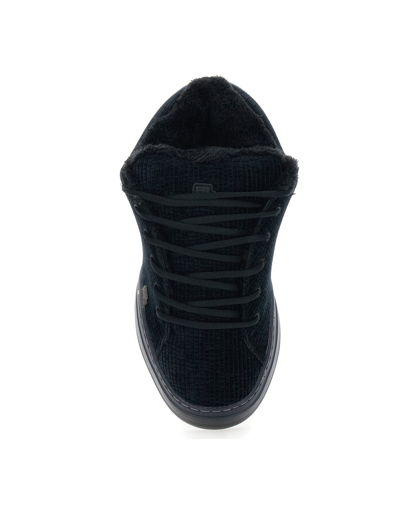 ERL 'vamp Skate' Black Low-top Sneaker With Front Logo In Velvet Man - Black