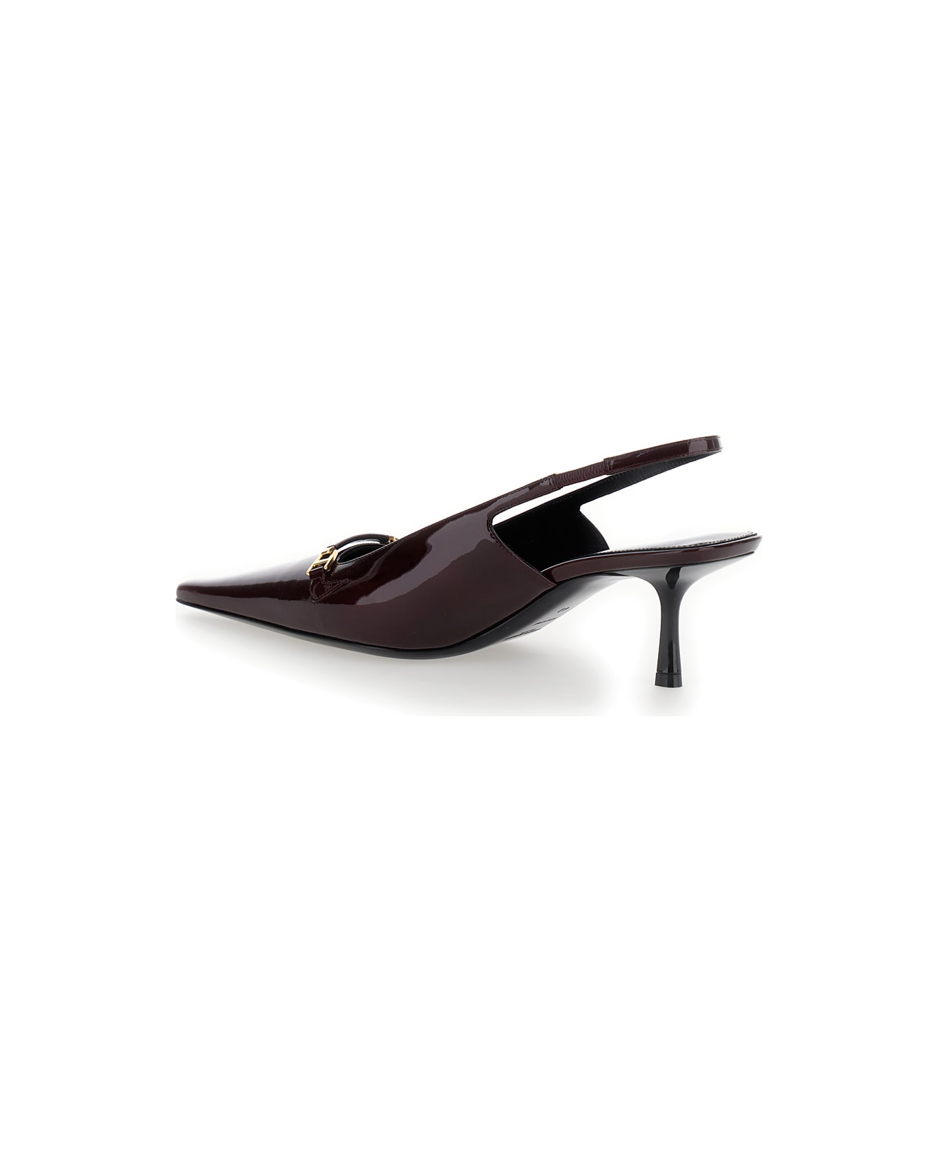 Saint Laurent Carine Slinback Pumps In Patent Leather - Bordeaux