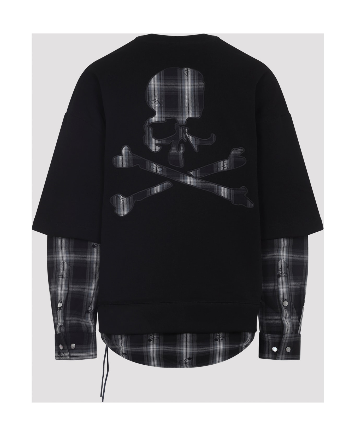Mastermind Japan Layered Sweatshirt - Black Black Plaid