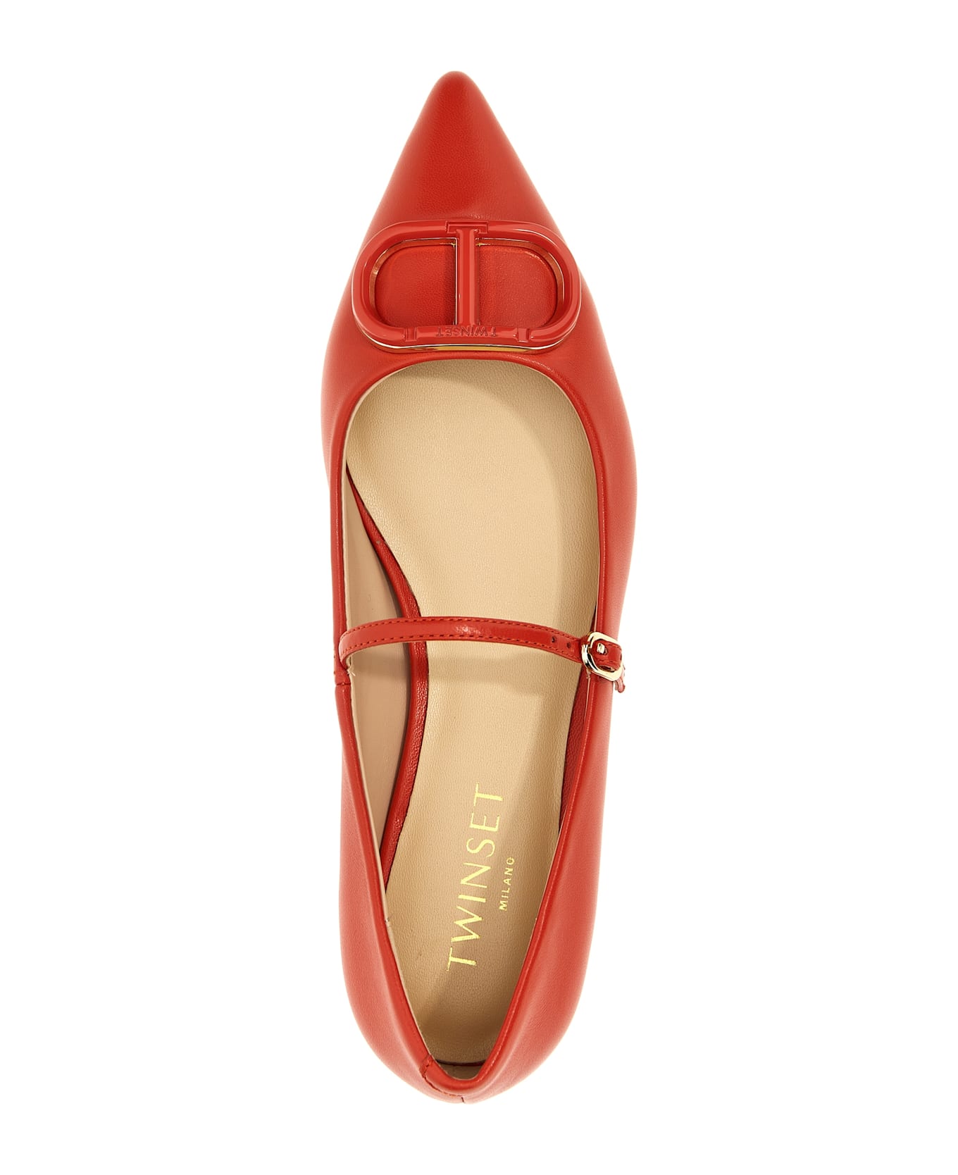 TwinSet 
oval T
 Ballet Flats - Red