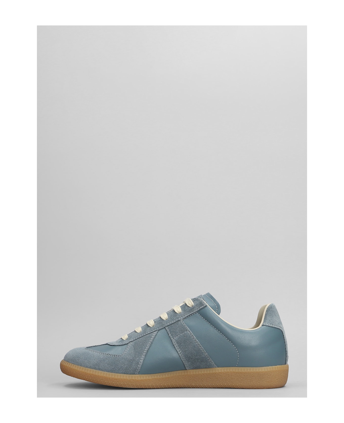 Maison Margiela Replica Sneakers In Green Suede And Leather - green