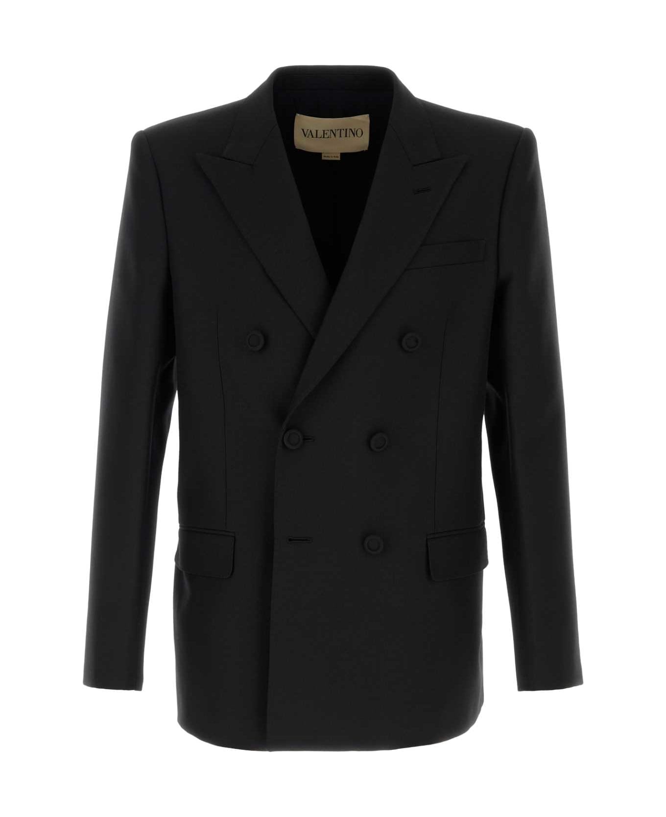 Valentino Garavani Black Polyester Blend Jacket - NERO