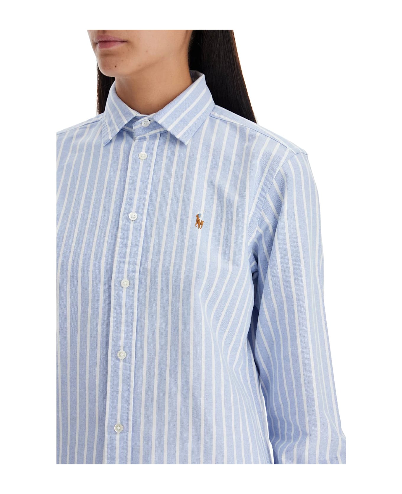 Polo Ralph Lauren Striped Oxford Shirt For Men - 1153 HARBOR ISLAND BLUE/WHITE (Light blue)