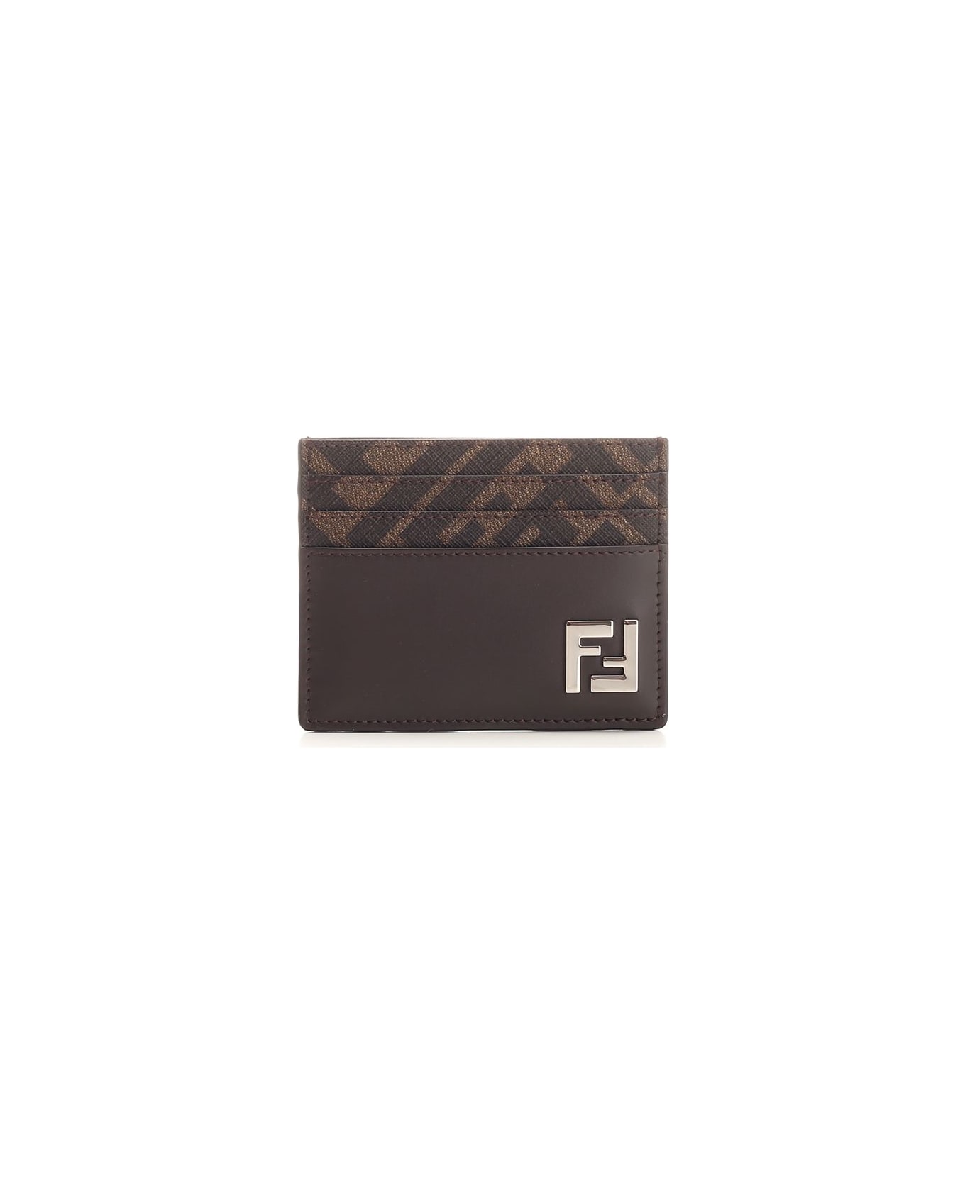Fendi "diagonal" Card Holder - Brown