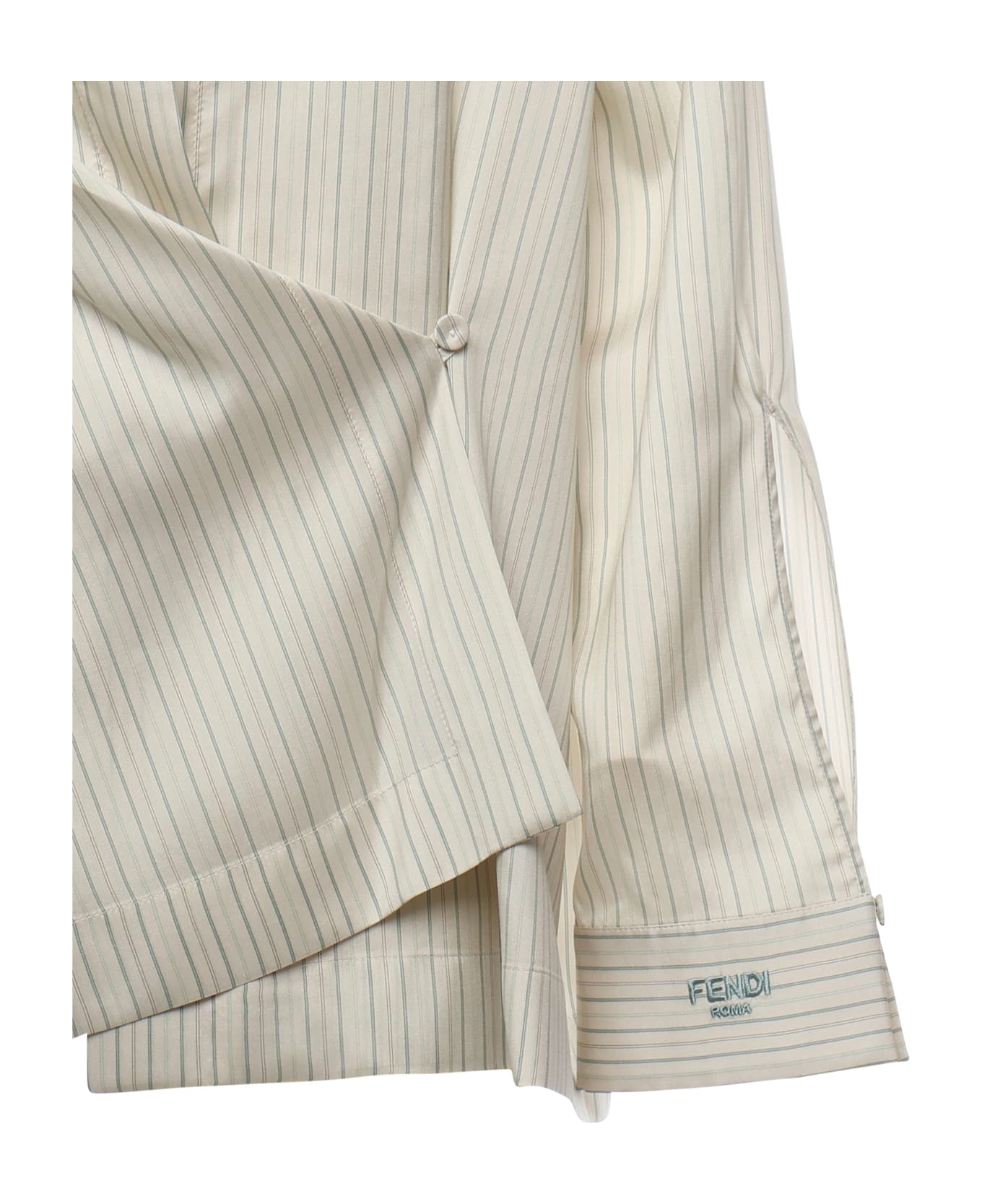 Fendi Striped Silk Shirt - White