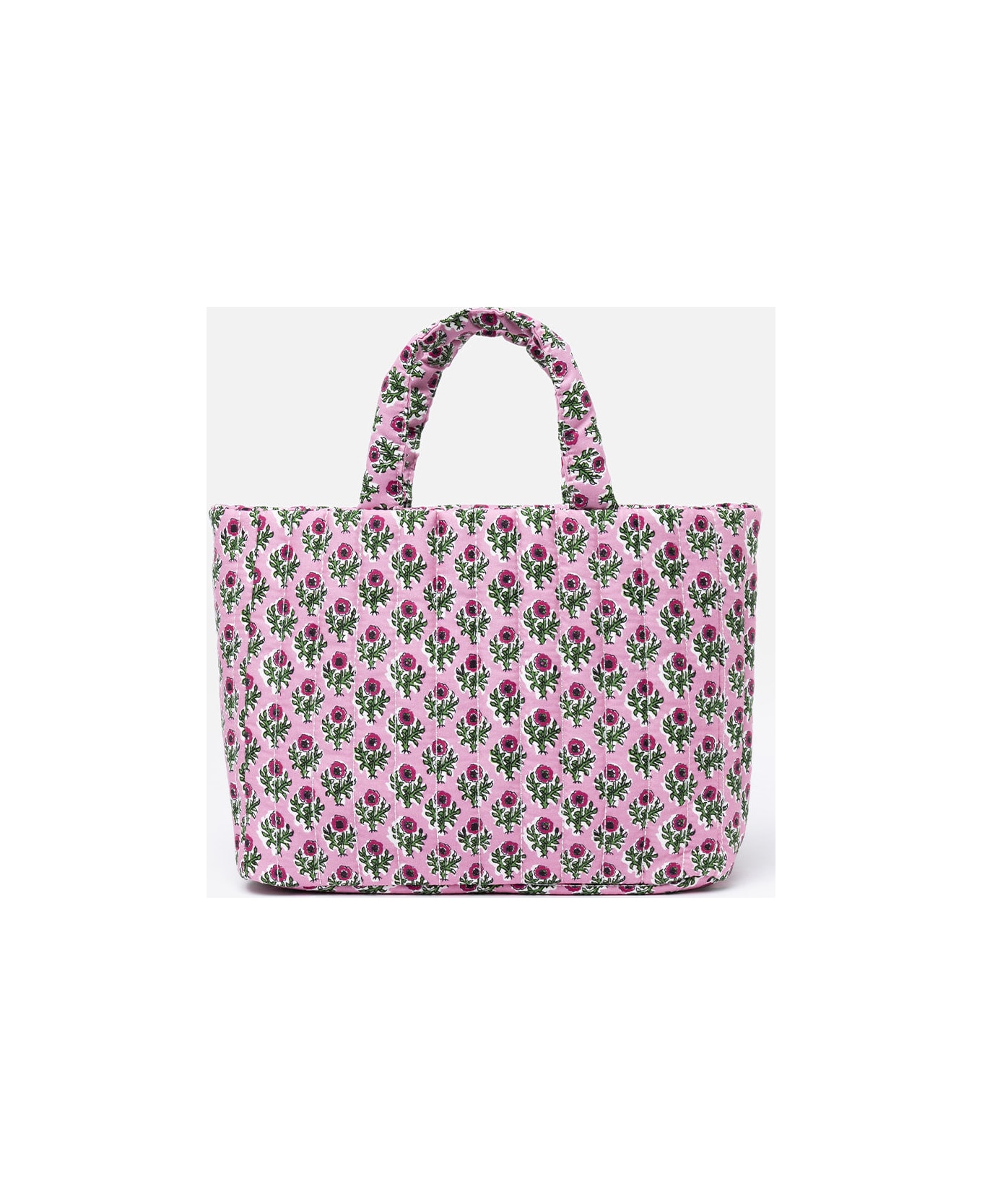 MC2 Saint Barth Pink Flower Quilted Soft Tote Mid Bag - PINK
