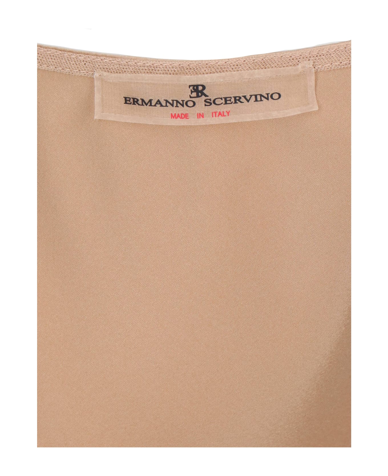 Ermanno Scervino Silk Midi Skirt - Beige
