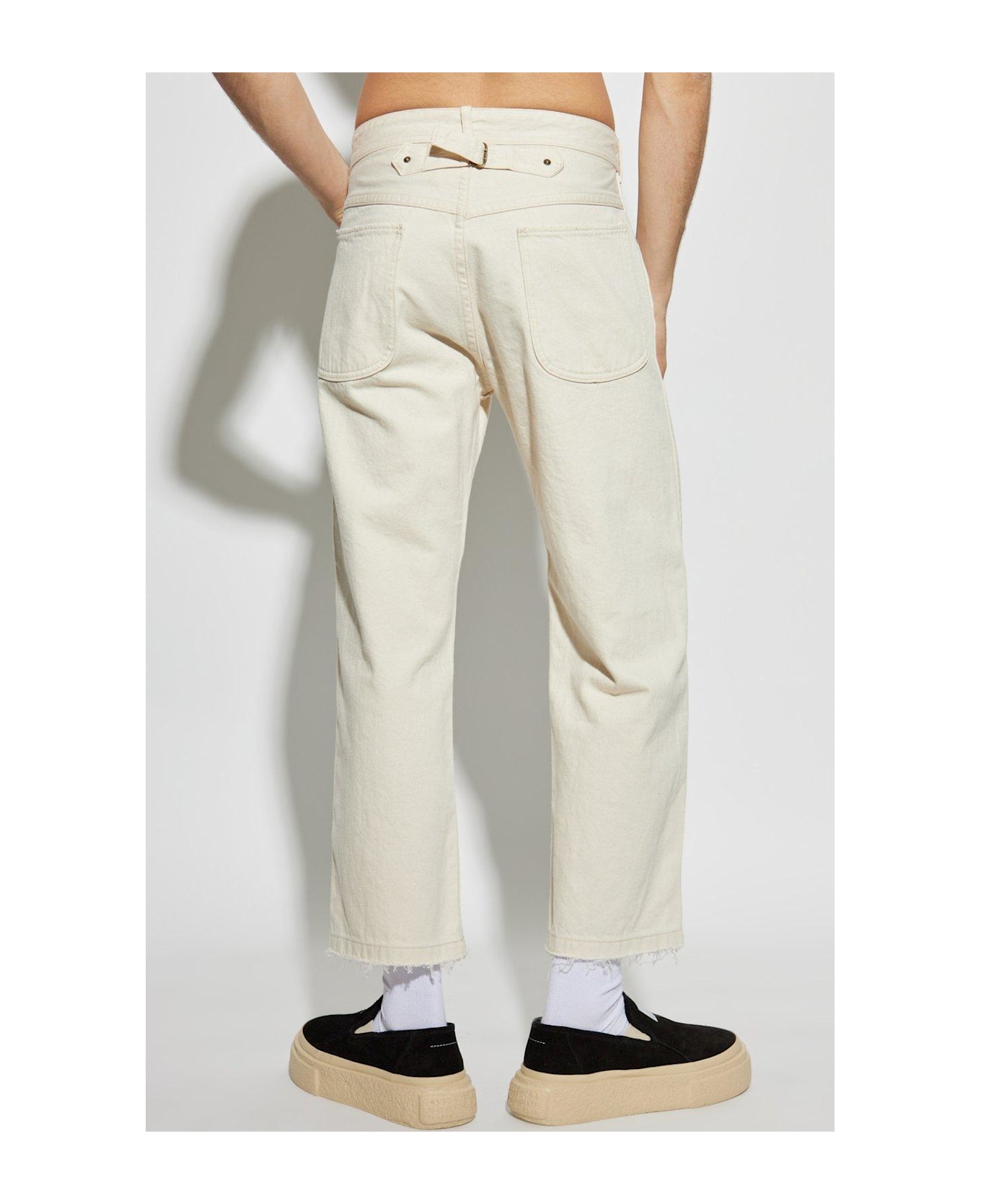 Maison Margiela Buckle-detailed Straight-leg Jeans - NEUTRALS
