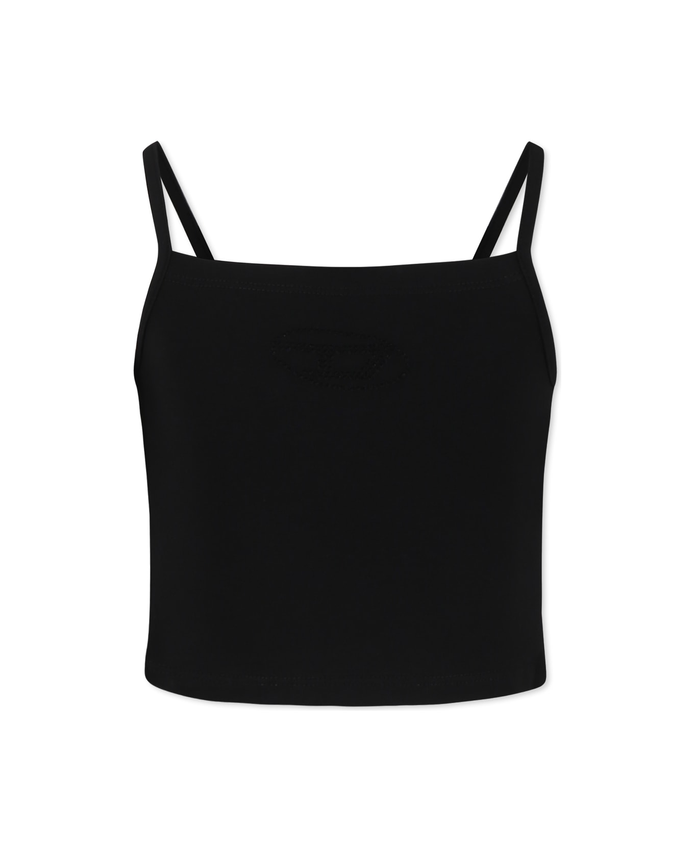 Diesel Black Top For Girl With Logo - Black