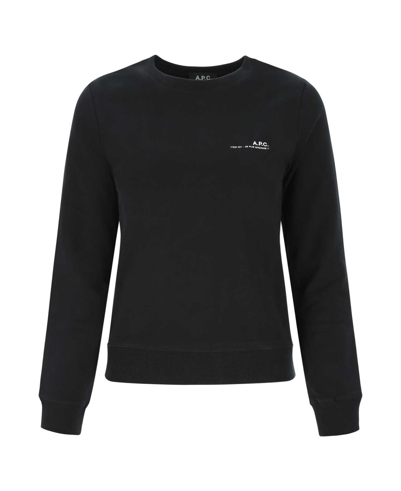 A.P.C. Black Cotton Sweatshirt - LZZ