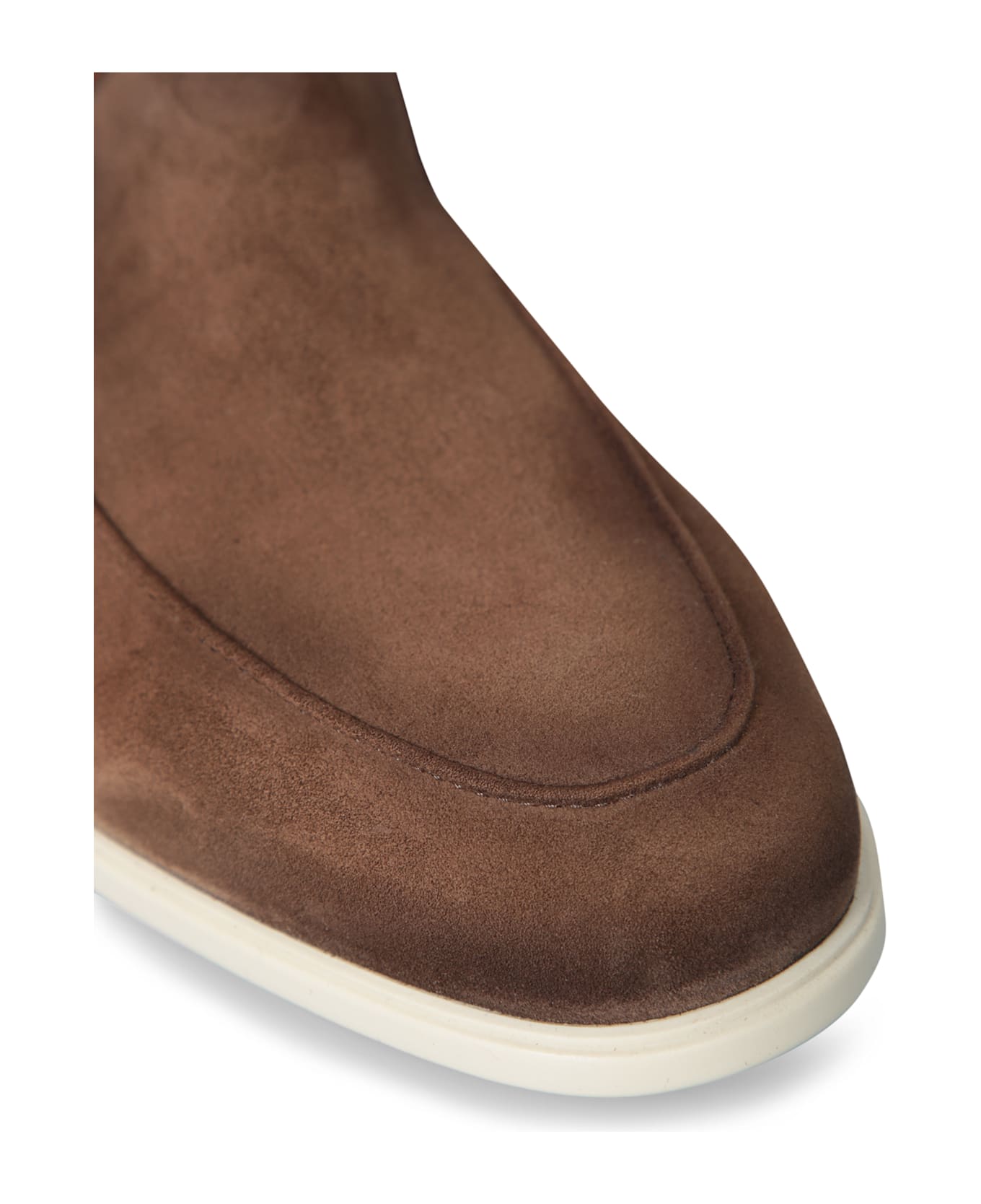 Santoni Malibu Suede Brown Loafer - Brown