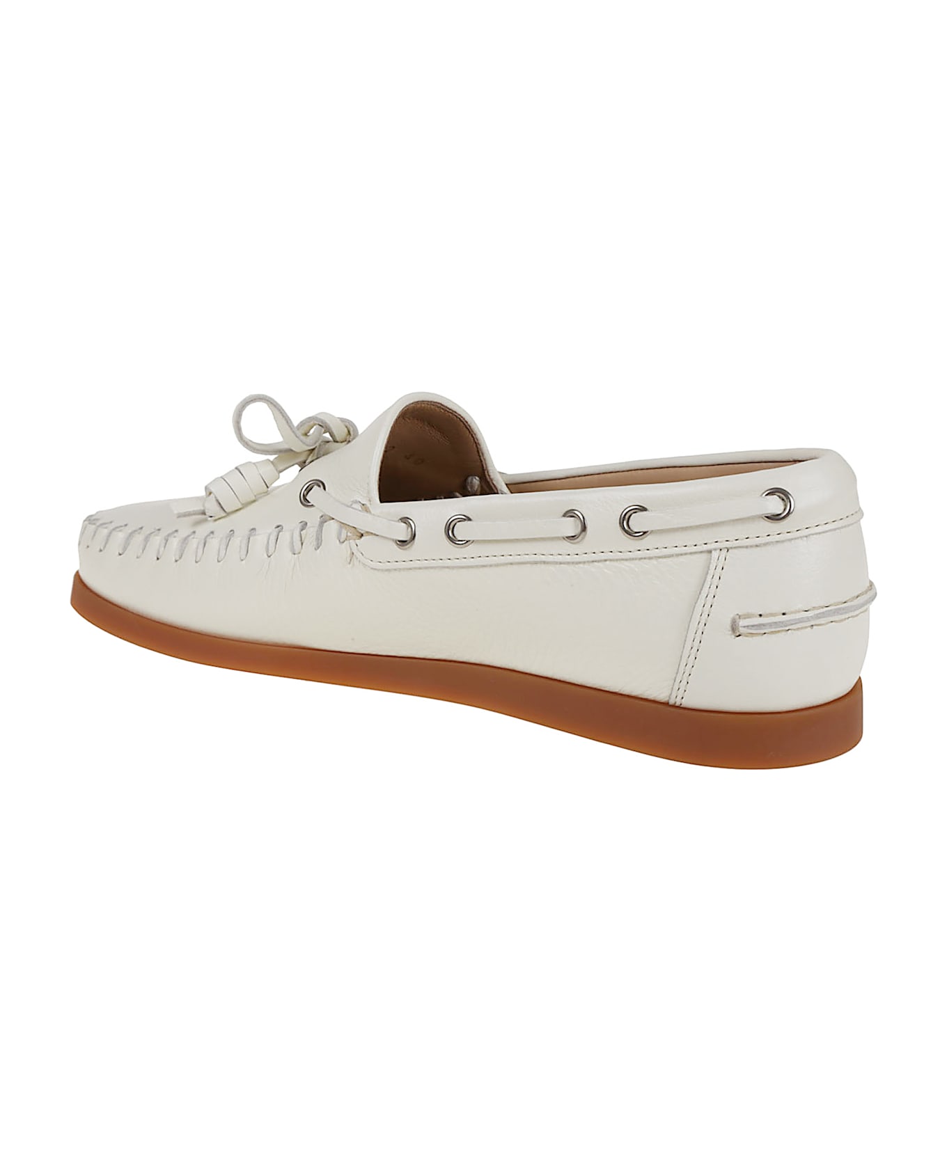 Valentino Garavani Boat Shoe | Palm Avenue | Bufalo/antique Brass Logo/rs - Ivory