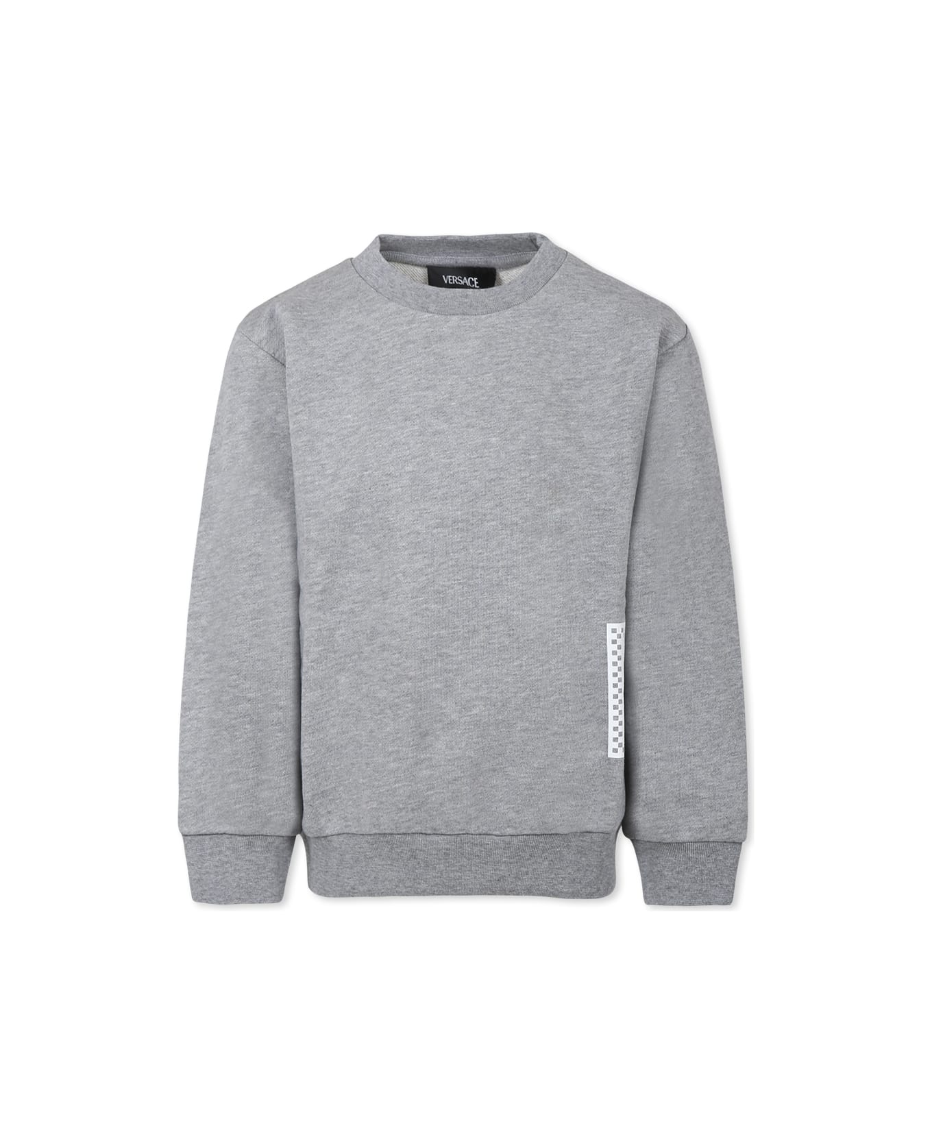 Versace Grey Sweatshirt For Kids With Logo - Grey